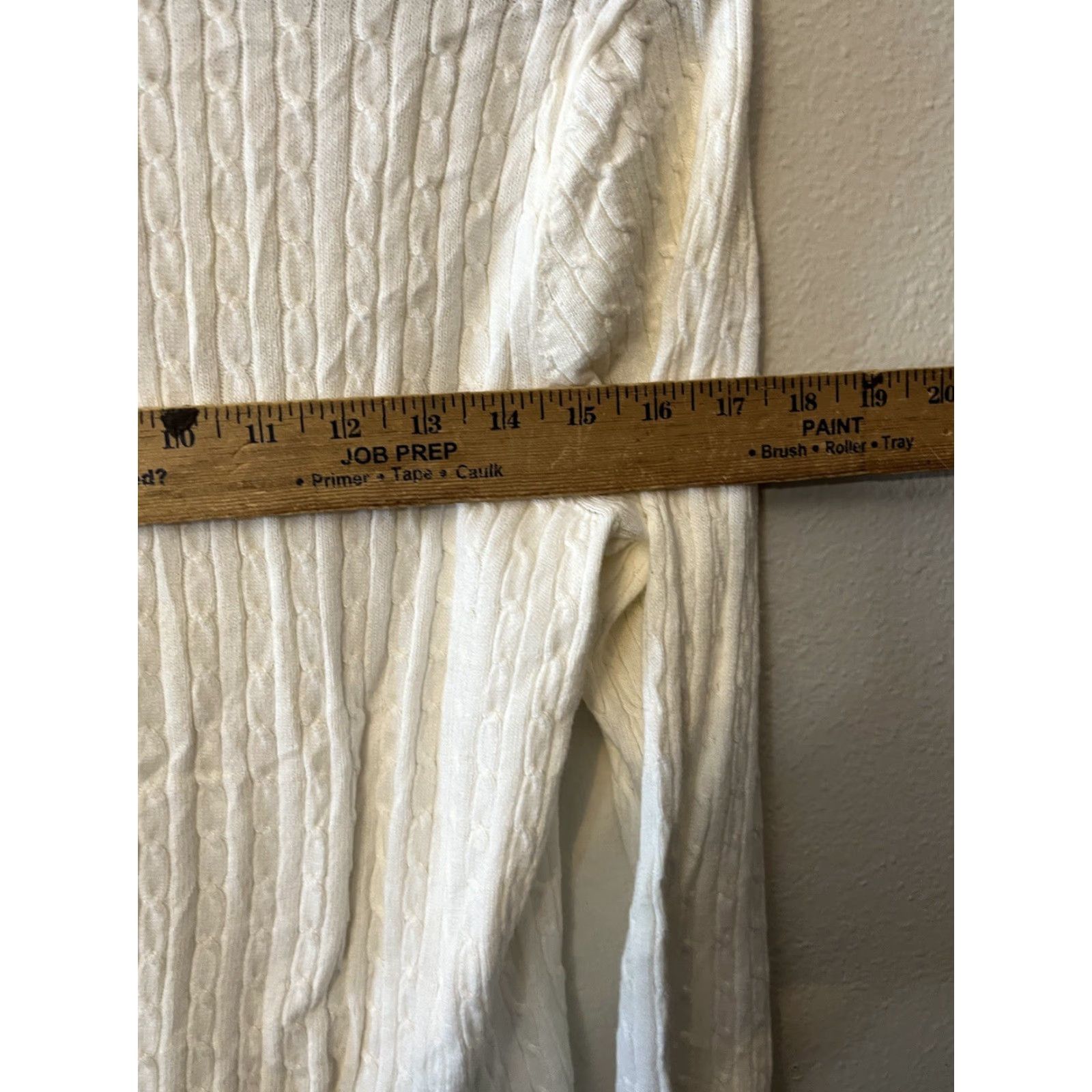 Croft & Barrow Croft & Barrow Womens Cotton Cable Knit Pullover Sweater White Long Sleeve Large Women s Size L / US 10 / IT 46 - 5 Thumbnail