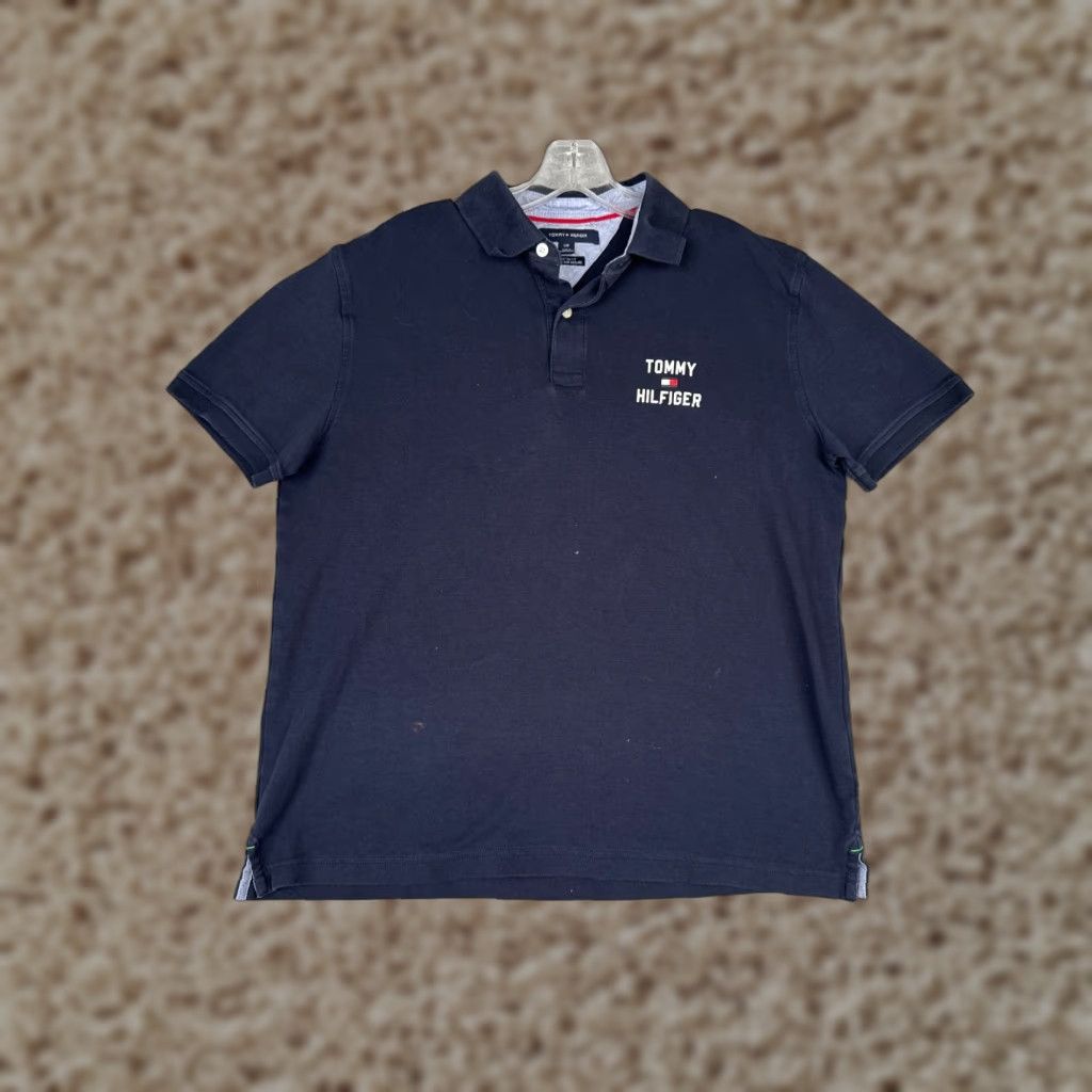 Tommy Hilfiger Tommy Hilfiger Polo Shirt Men L Blue Cotton Custom Fit Short Sleeve Slim Pocket" Size US L / EU 52-54 / 3 - 1 Thumbnail