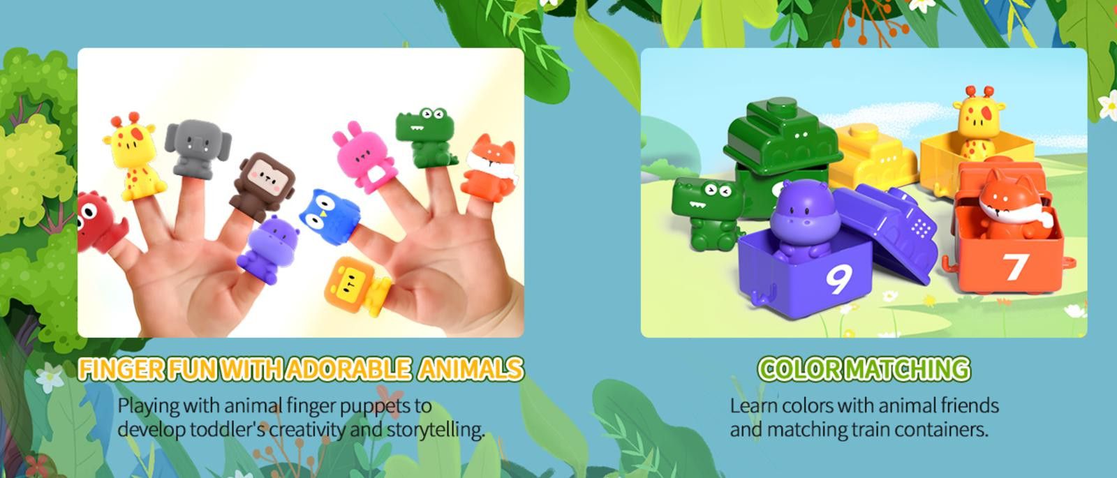 NBDN Nobrandedon Montessori Learning Train - Counting, Sorting, Puppets Size ONE SIZE - 8 Thumbnail