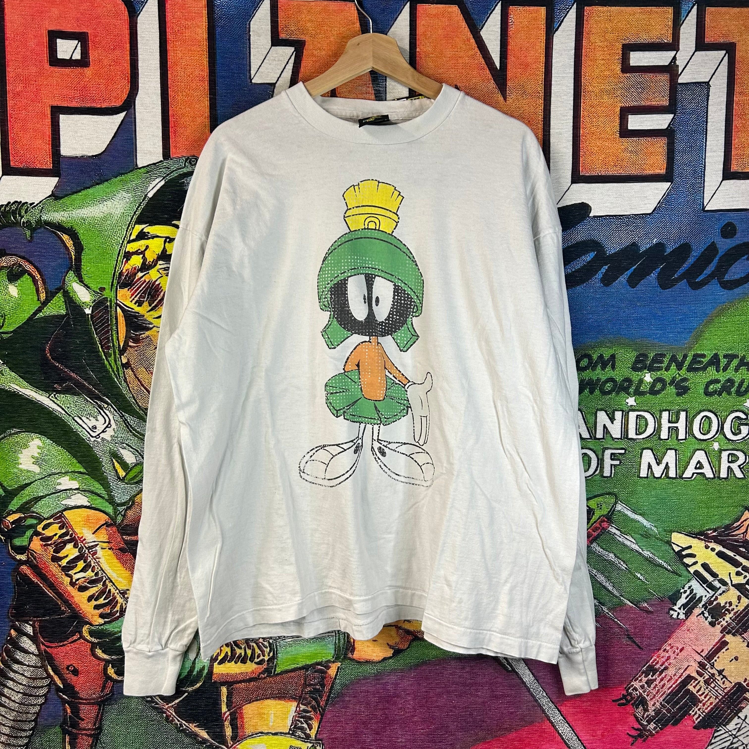 Vintage Vintage 90s Space Jam Marvin the Martian Long Sleeve Tee Size US XL / EU 56 / 4 - 1 Thumbnail