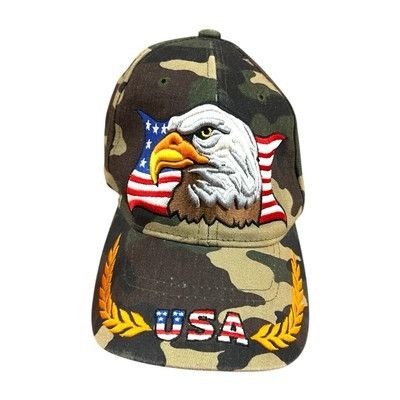 Other USA Embroidered Eagle Flag Camo Santo Cap Baseball Adjustabl Size ONE SIZE - 2 Thumbnail