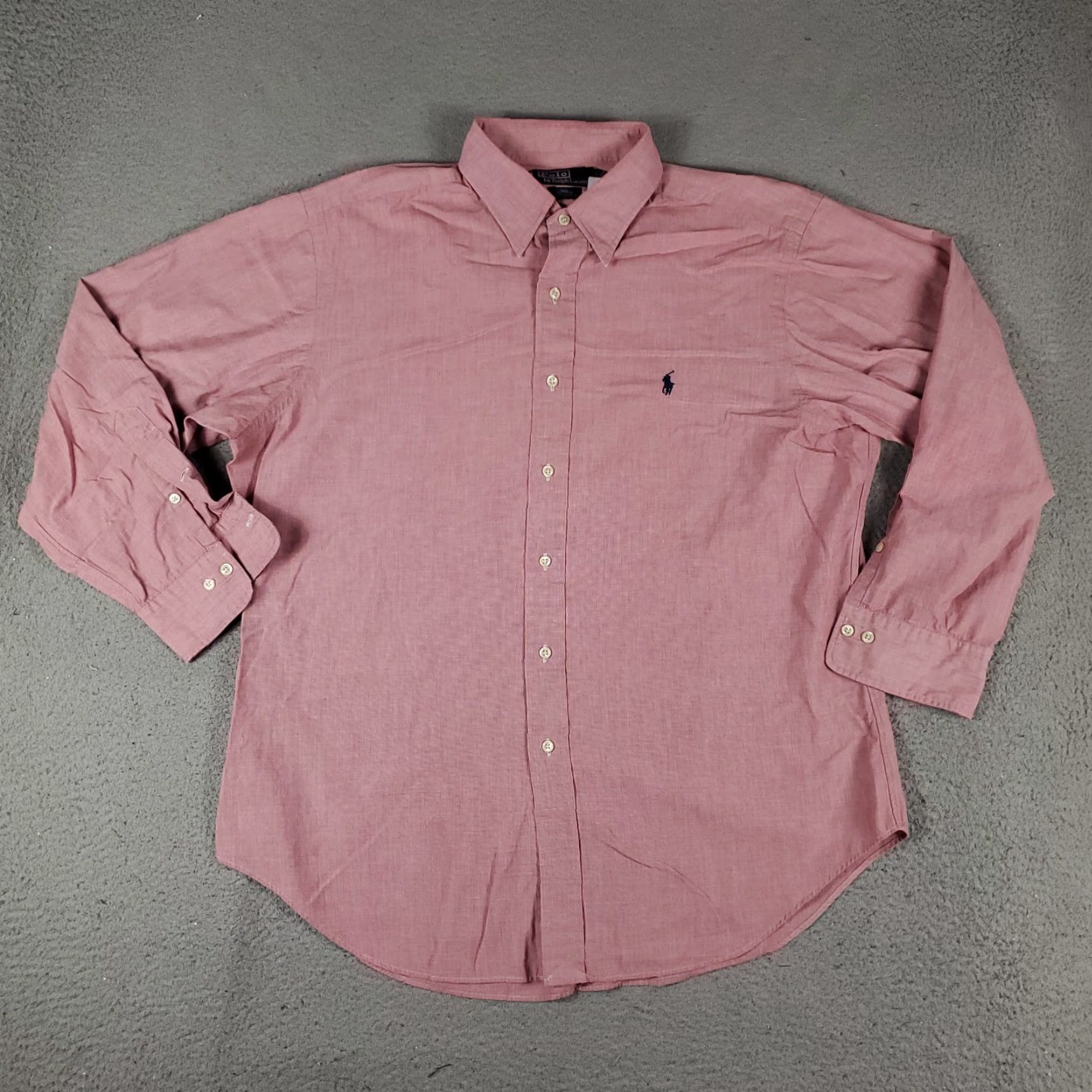Ralph Lauren Ralph Lauren Shirt Men Size 16 Dress Button-Up Long Sleeve Red Pony Classic Collar Nonsmoke Non-Iron Pockets (Men) Size 42R - 3 Thumbnail