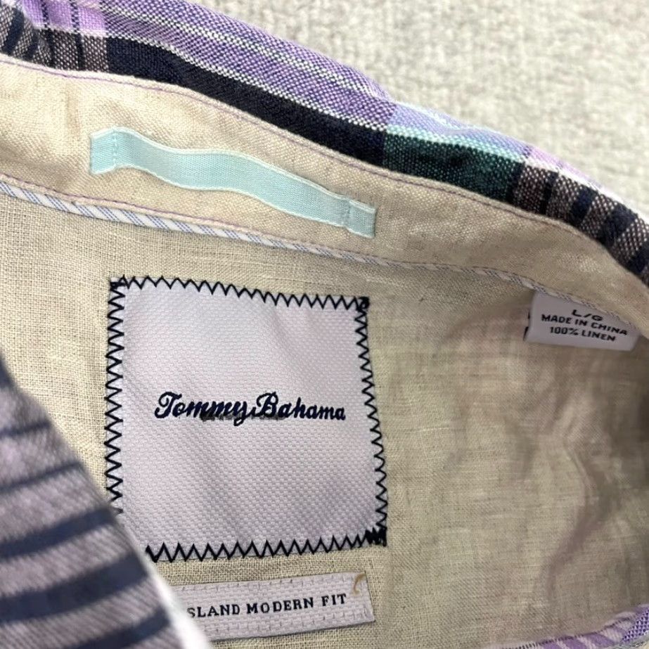 Tommy Bahama Tommy Bahama Shirt Mens Large Island Modern Linen MultiColor Plaid Button Down Size US L / EU 52-54 / 3 - 3 Thumbnail
