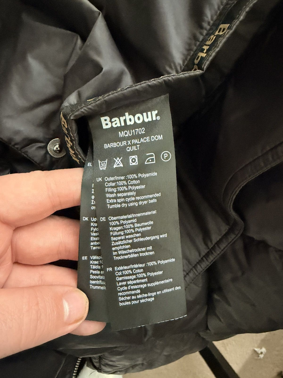 Barbour × Palace Barbour x Palace Quilted Jacket – Black Size US XXL / EU 58 / 5 - 12 Thumbnail