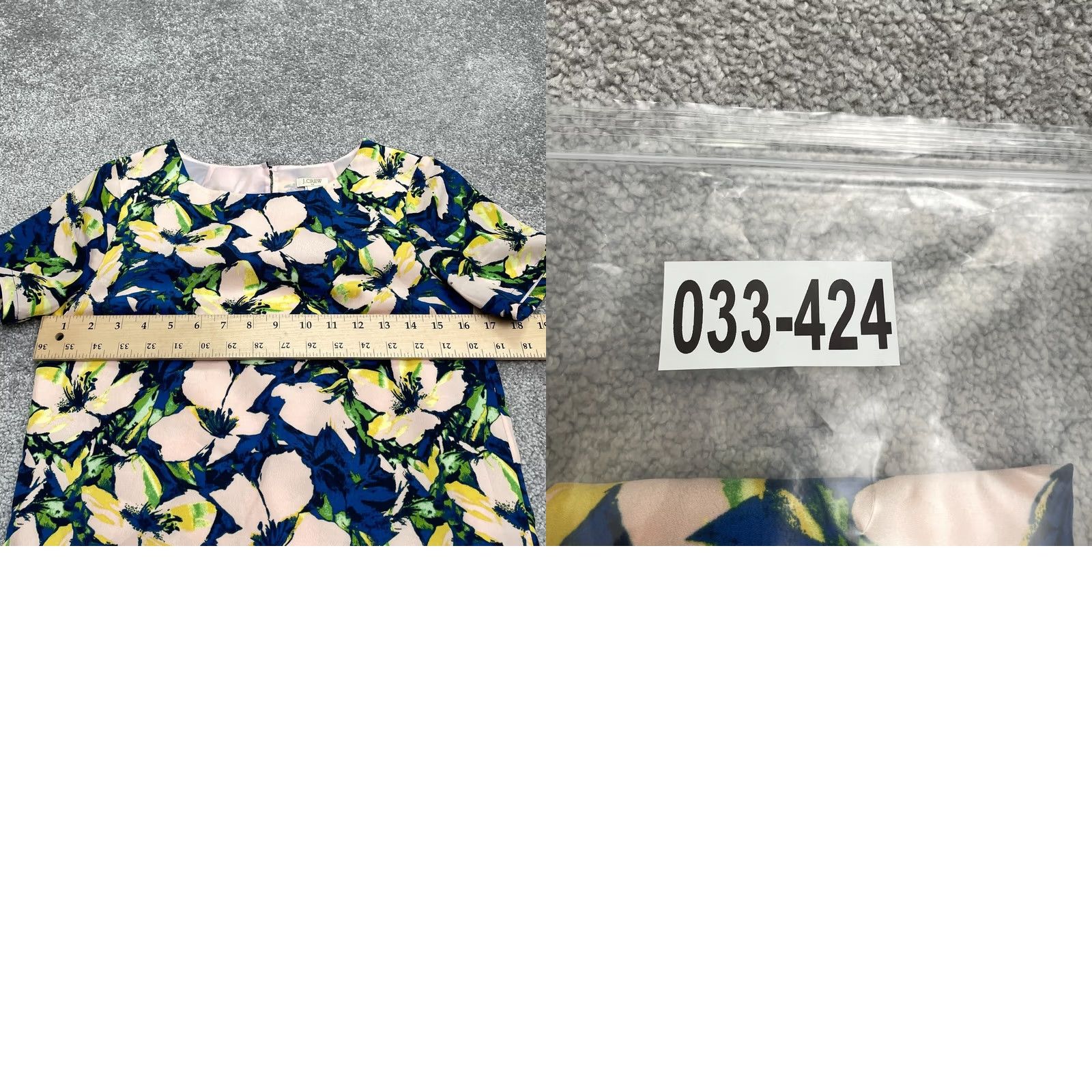 J.Crew J. Crew Floral Shift Midi Dress Womens 00 Blue Lined Short Sleeve Work Casual Size 24" / US 00 / IT 34 - 8 Thumbnail