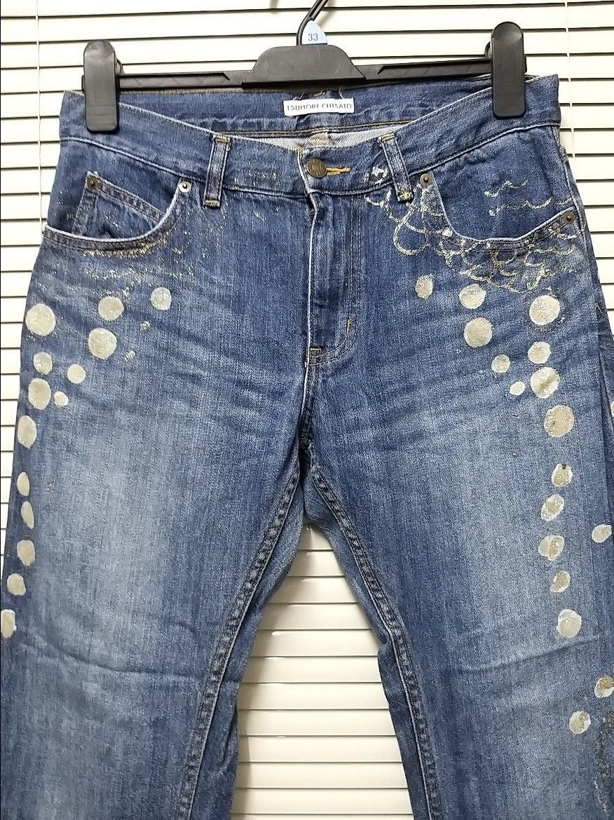 Issey Miyake ICONIC🔥ISSEY MIYAKE TSUMORI CHISATO PRINTED JEANS Size US 31 - 3 Thumbnail