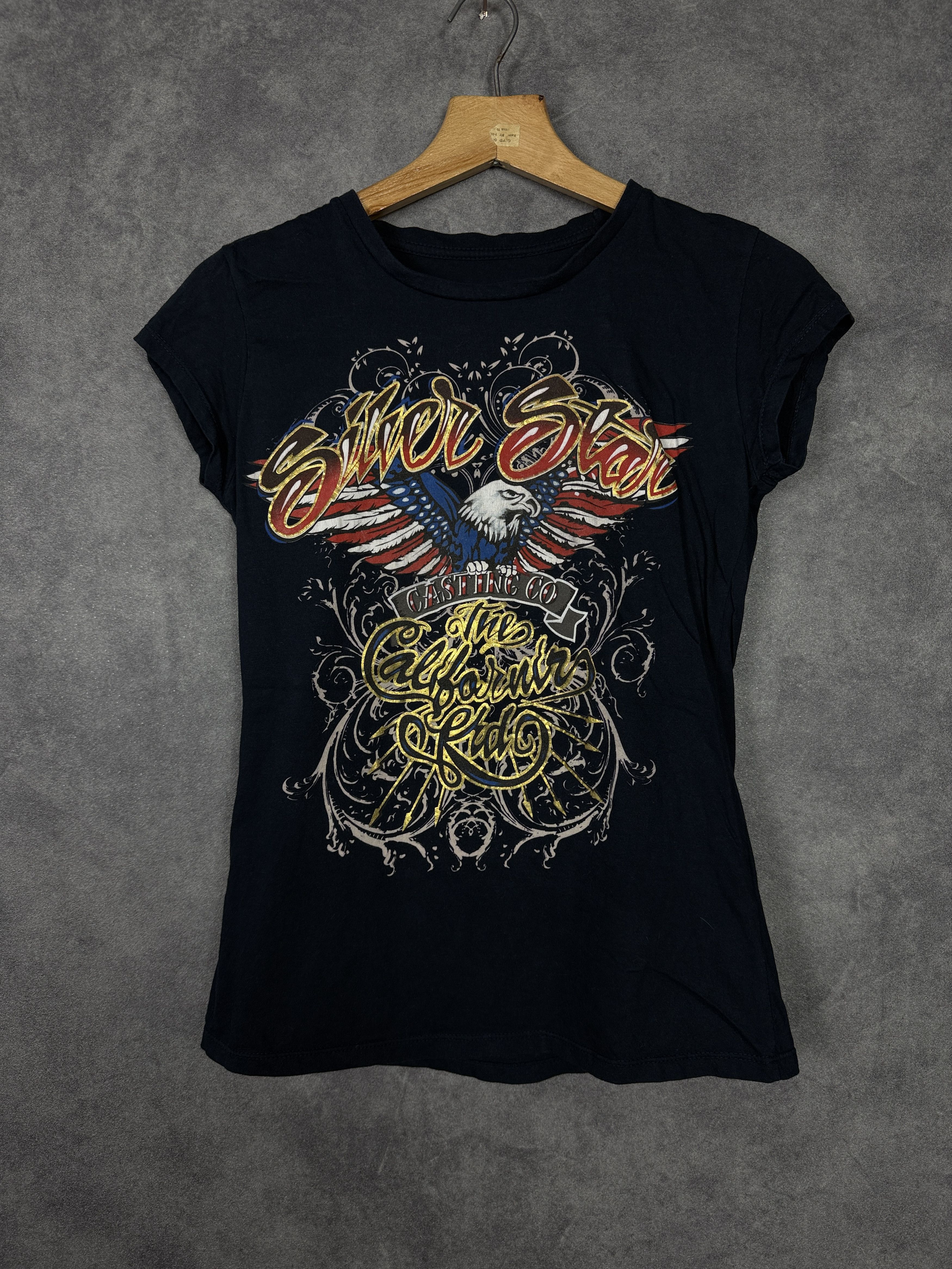 Affliction Silver Star motorcycle t-shirt with eagle American flag Size S / US 4 / IT 40 - 1 Thumbnail