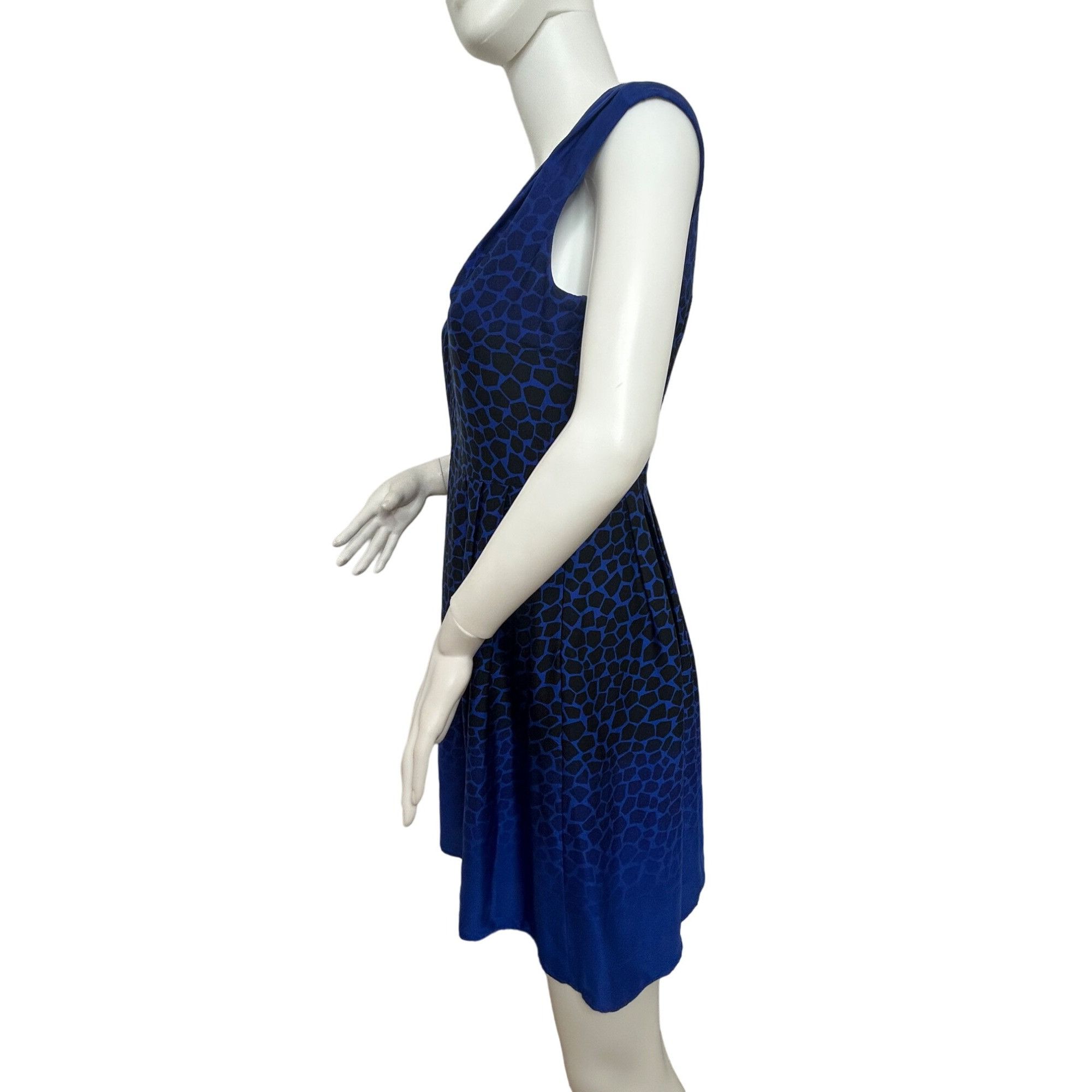 Ann Taylor Ann Taylor Loft Petites Dress 2P Blue Black Leopard Print Om Size XS / US 0-2 / IT 36-38 - 4 Thumbnail