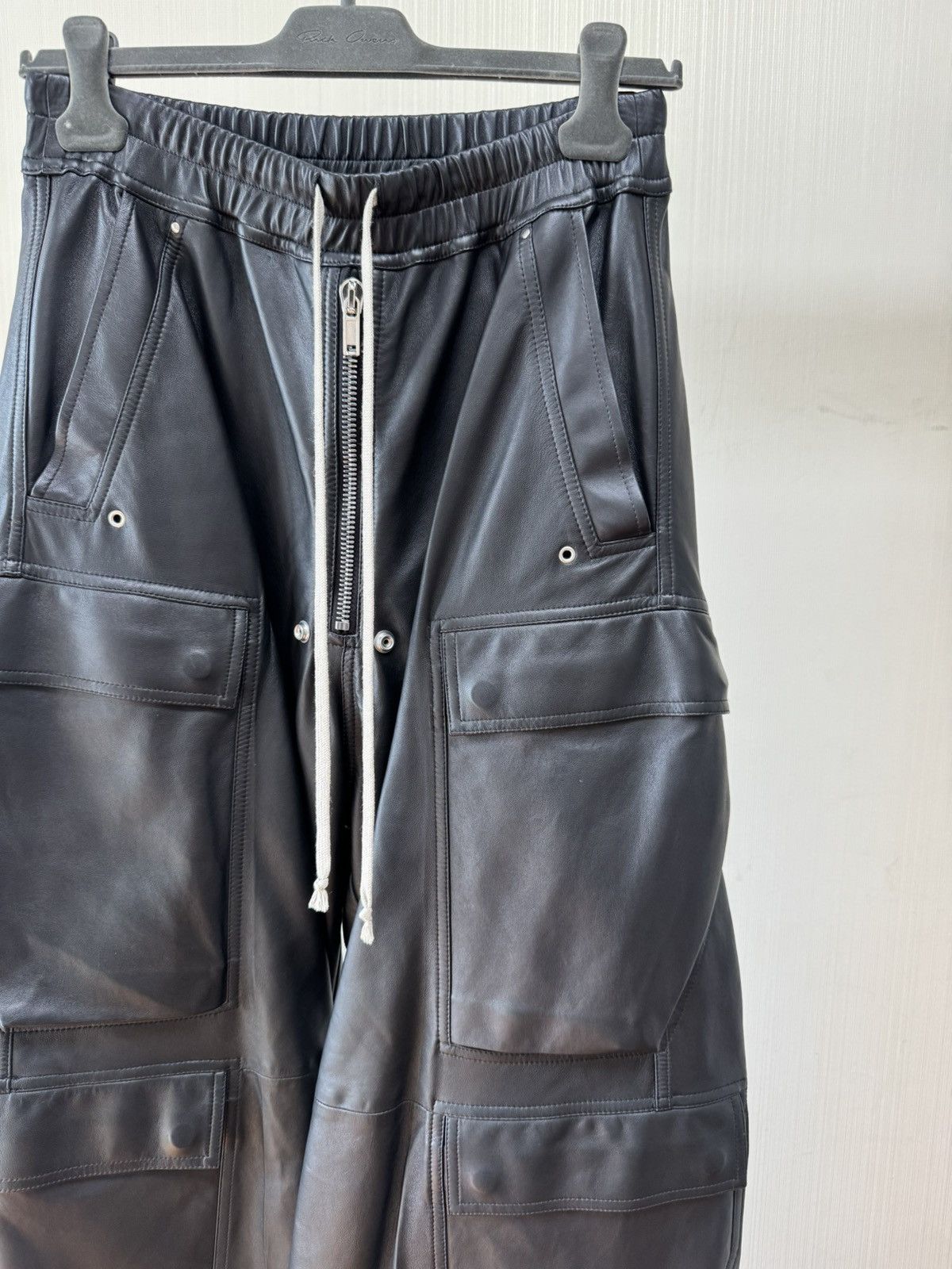 Rick Owens Rick owens Leather Cargo bela Size US 30 / EU 46 - 2 Thumbnail