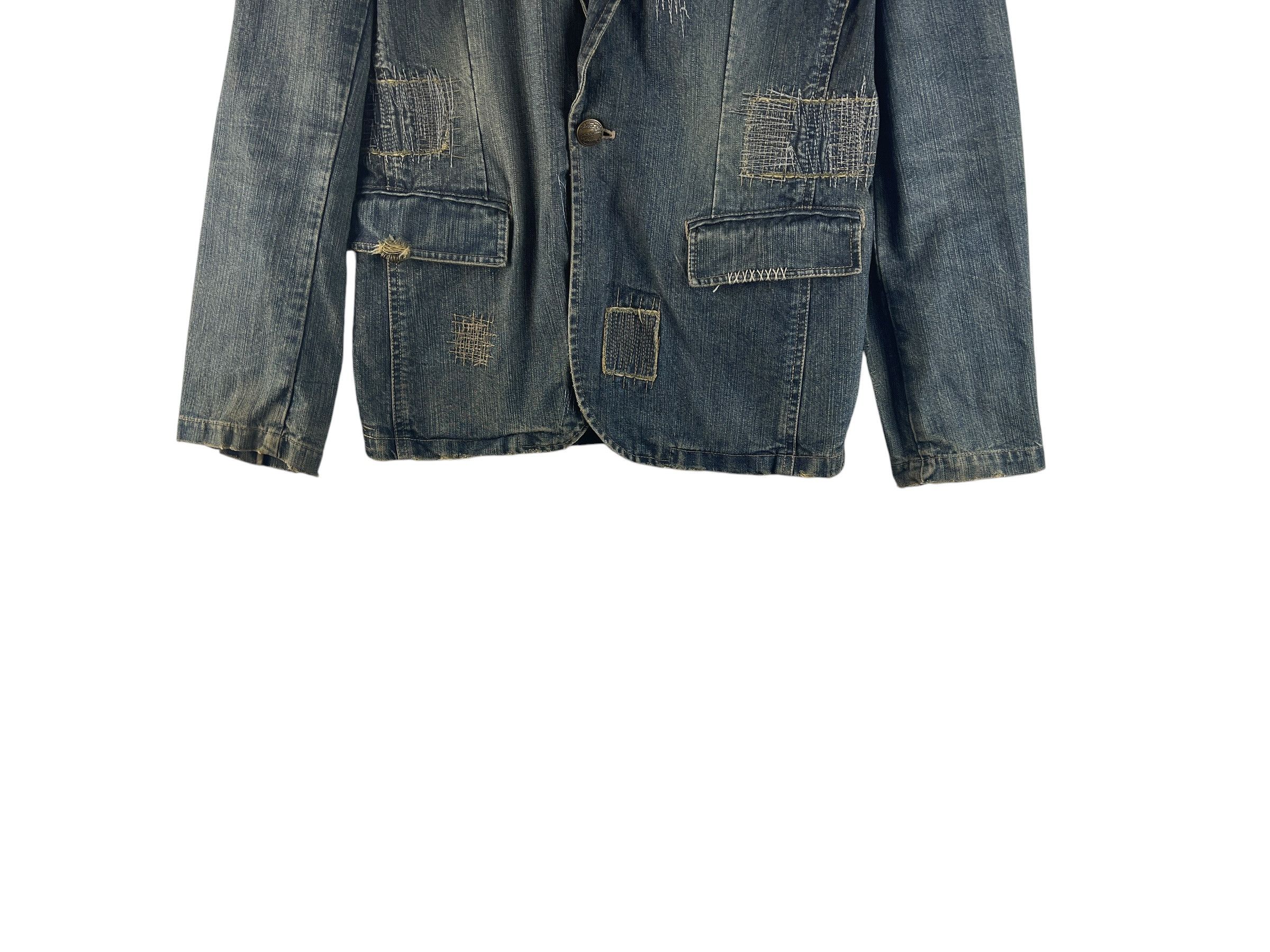 In The Attic Vintage IN THE ATTIC Distressed Denim Jacket Y2K Patchwork Size US S / EU 44-46 / 1 - 6 Thumbnail