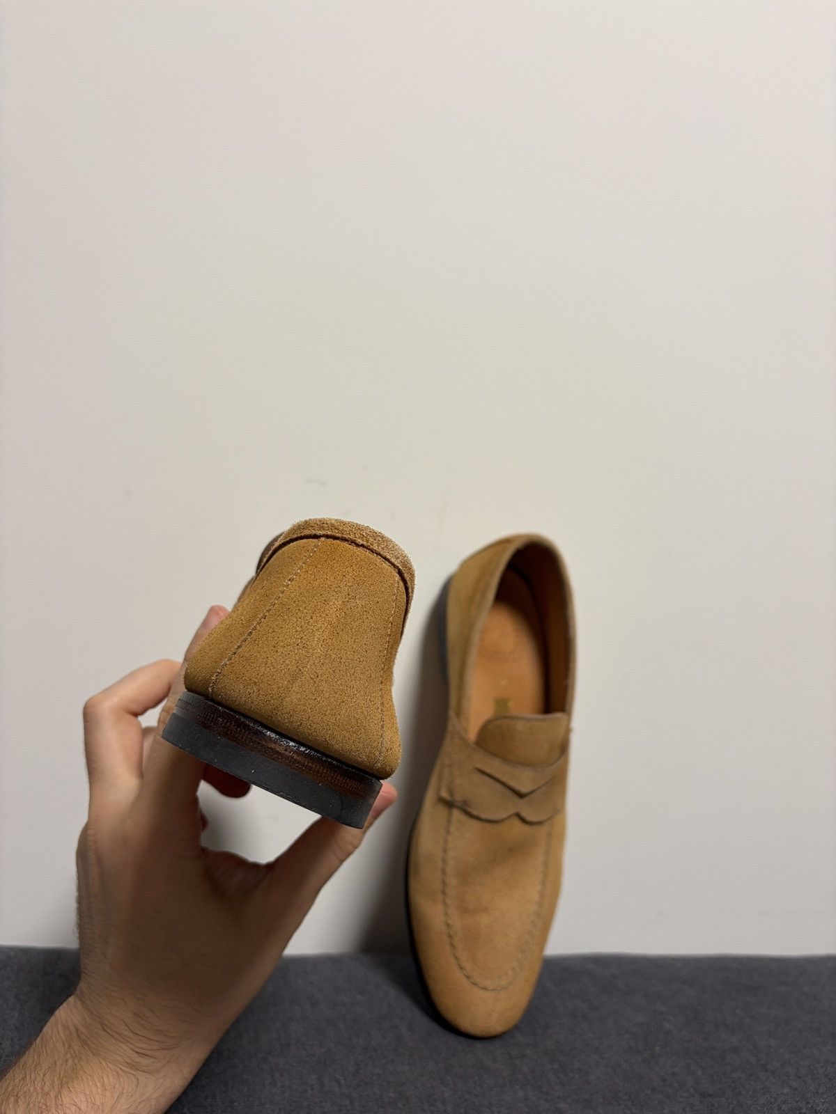 Santoni Santoni Suede Beige Loafers Size US 6.5 / EU 39-40 - 12 Thumbnail
