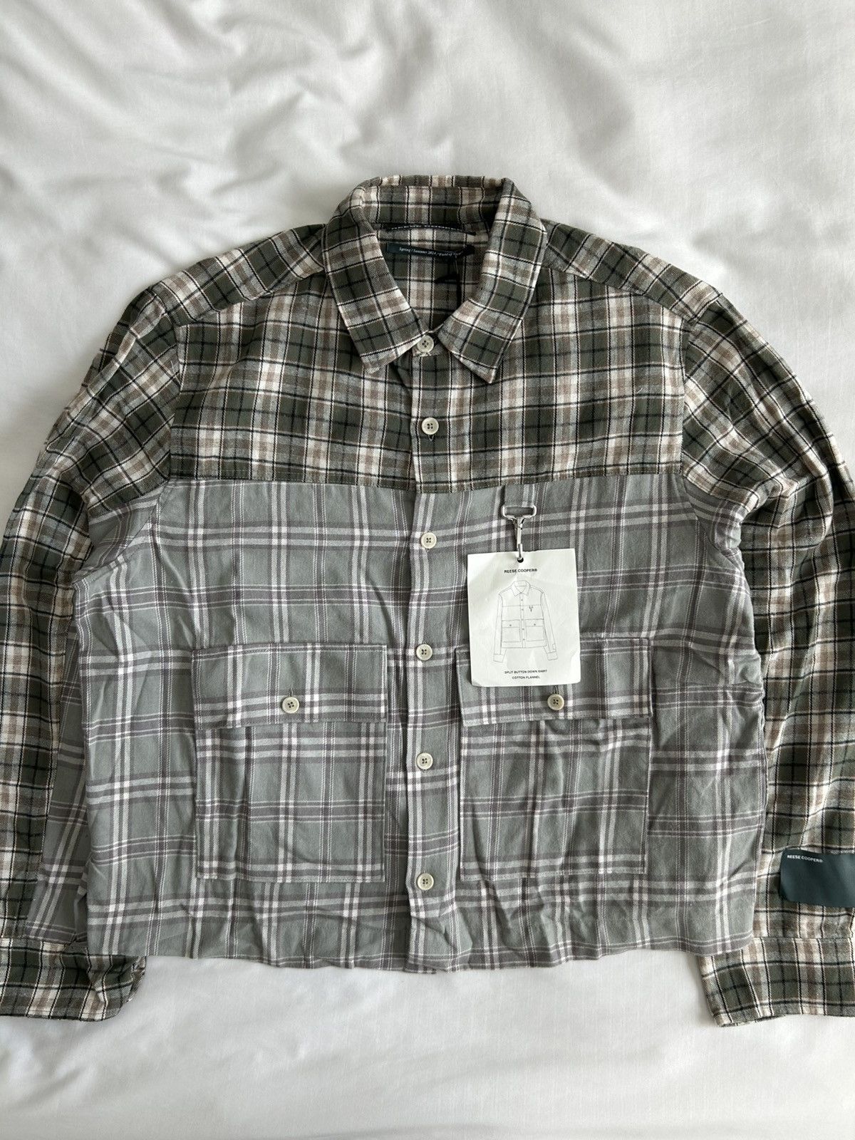 Reese Cooper Reese Cooper Cropped Split Flannel Shirt USA Size US XXL / EU 58 / 5 - 1 Thumbnail