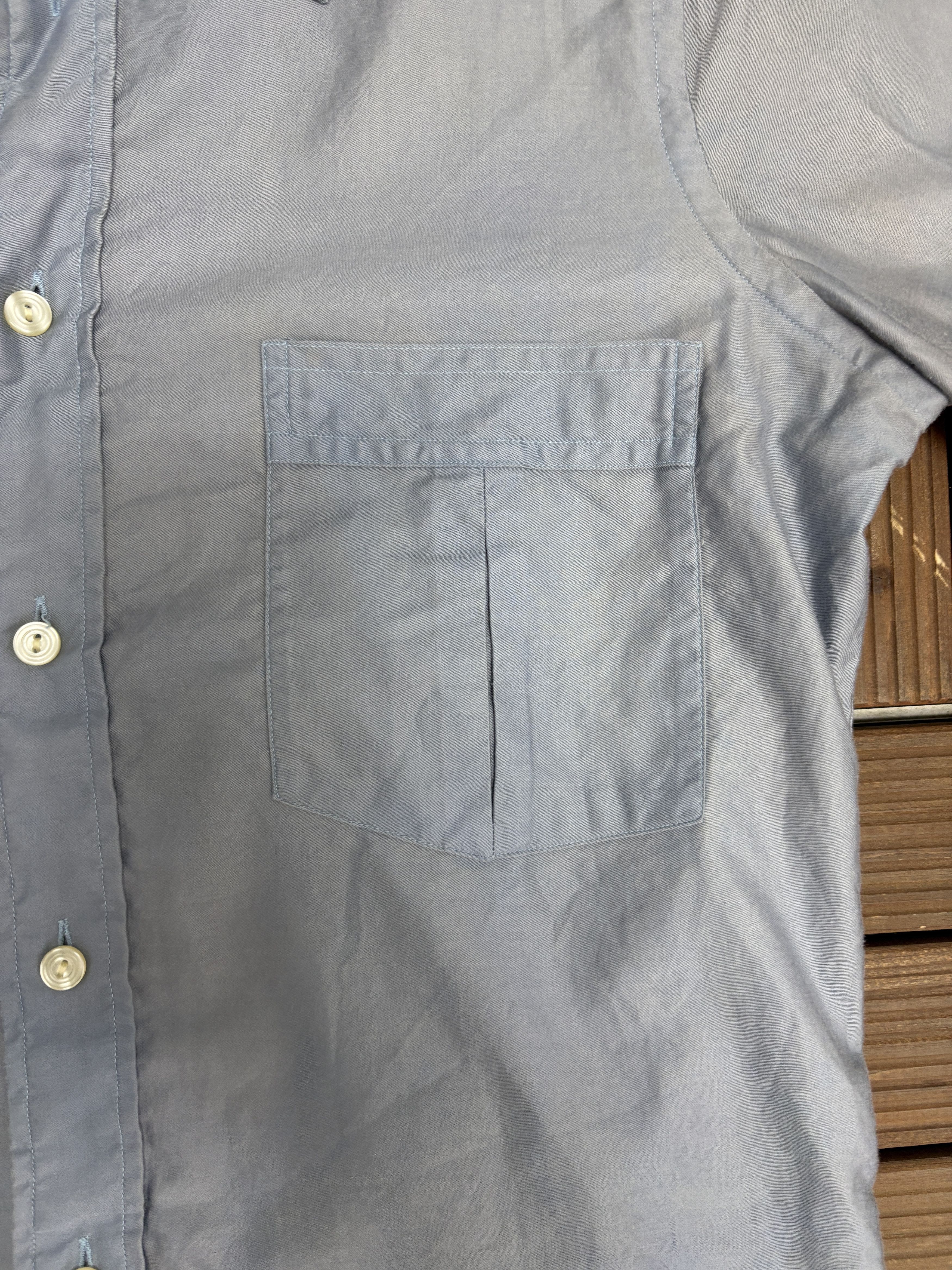 Yves Saint Laurent Yves Saint Laurent Vintage Blue Button Down Shirt Size US M / EU 48-50 / 2 - 2 Thumbnail