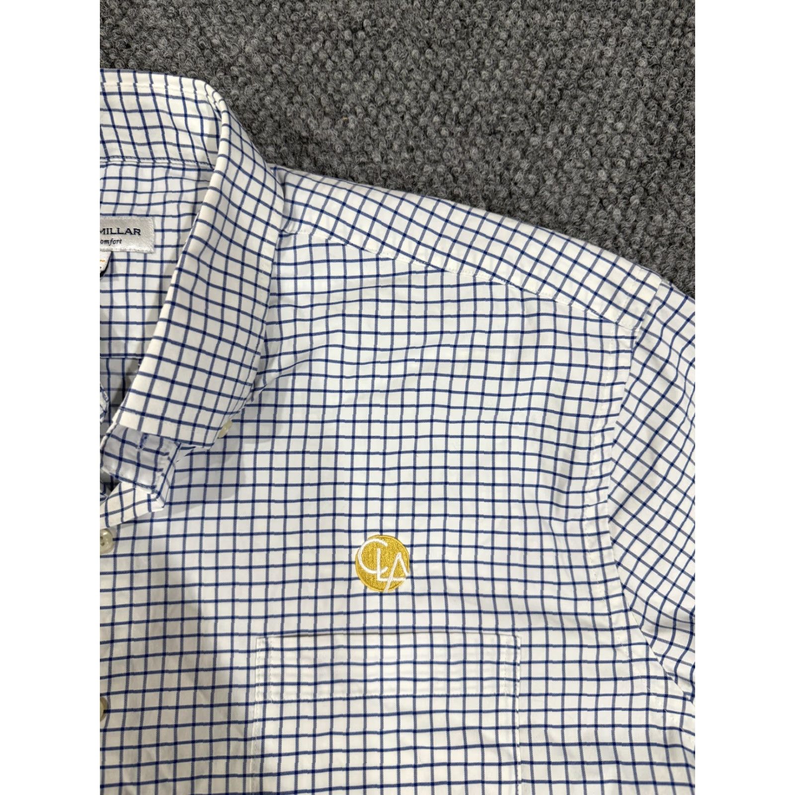 Peter Millar Peter Millar Shirt Mens Large White Blue Check Long Sleeve Button Down Stretch Size US L / EU 52-54 / 3 - 3 Thumbnail