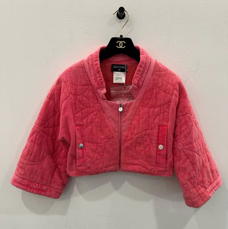 Chanel Chanel Pink Cotton Women's Jacket 0089 Size XS / US 0-2 / IT 36-38 - 1 Thumbnail