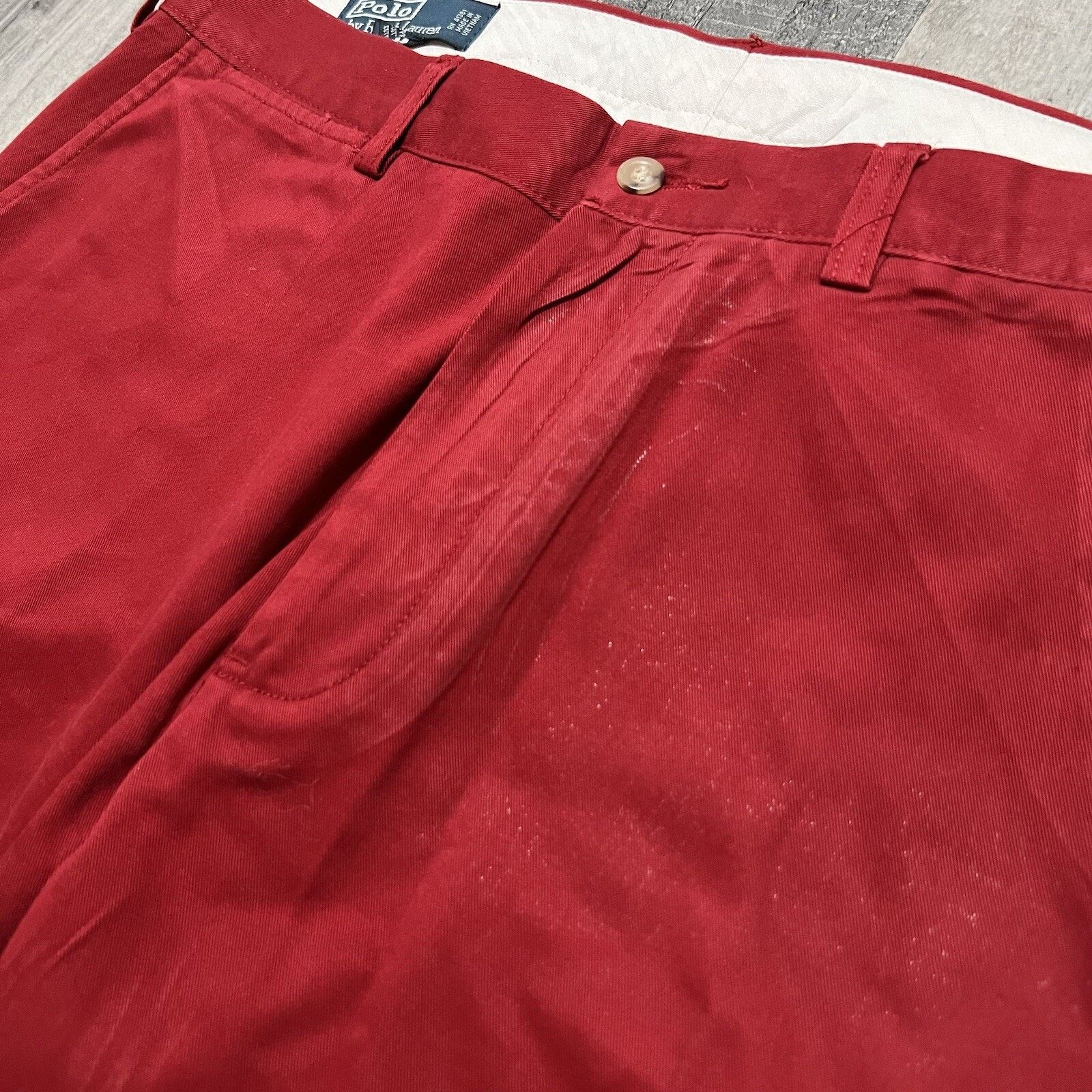 Polo Ralph Lauren POLO RALPH LAUREN Suffield Pants VTG 90s Red Chino Preppy 35 Size US 35 - 4 Thumbnail