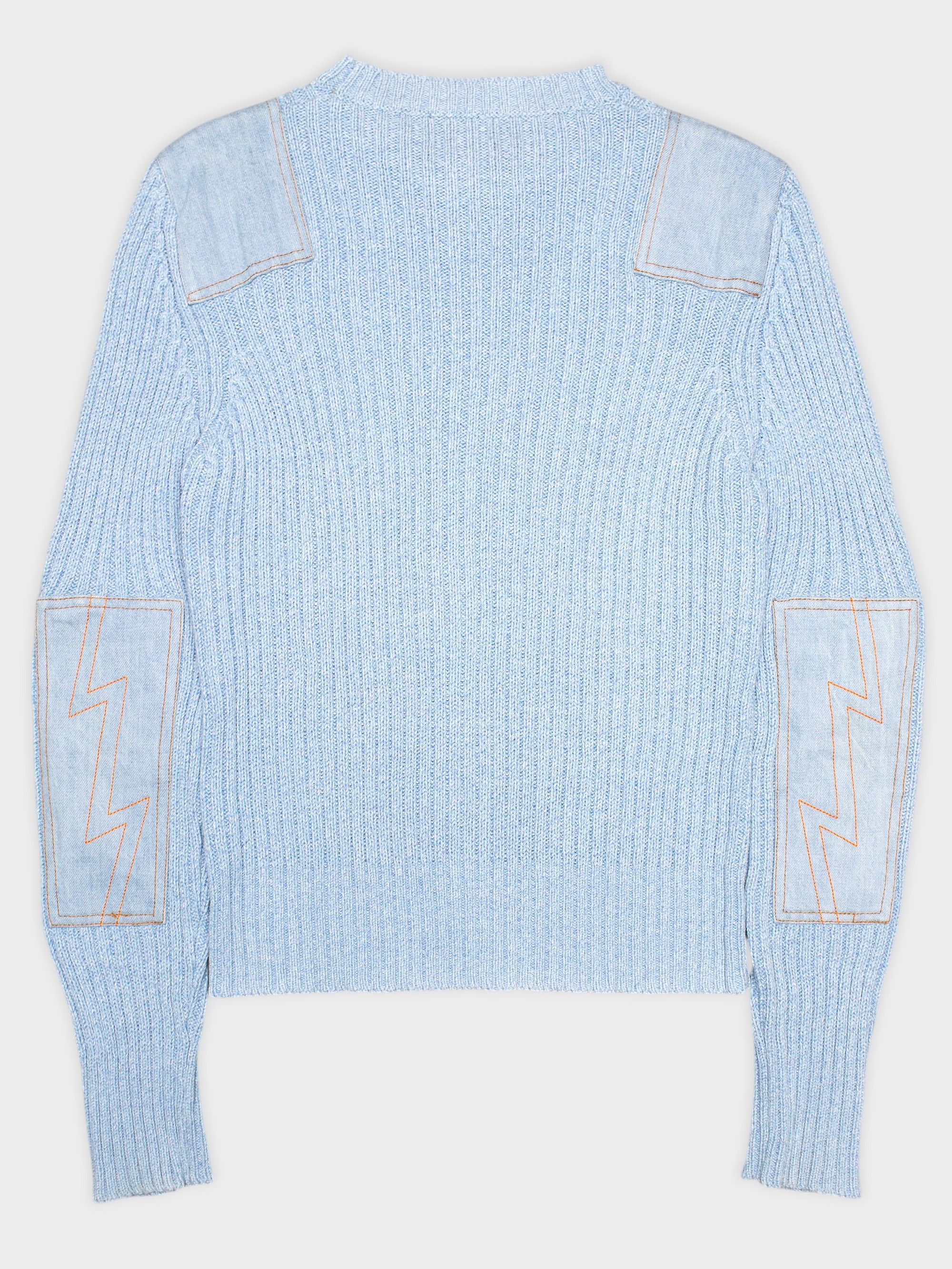 Walter Van Beirendonck Wild & Lethal Trash W&LT baby blue cotton military sweater Size US S / EU 44-46 / 1 - 4 Thumbnail