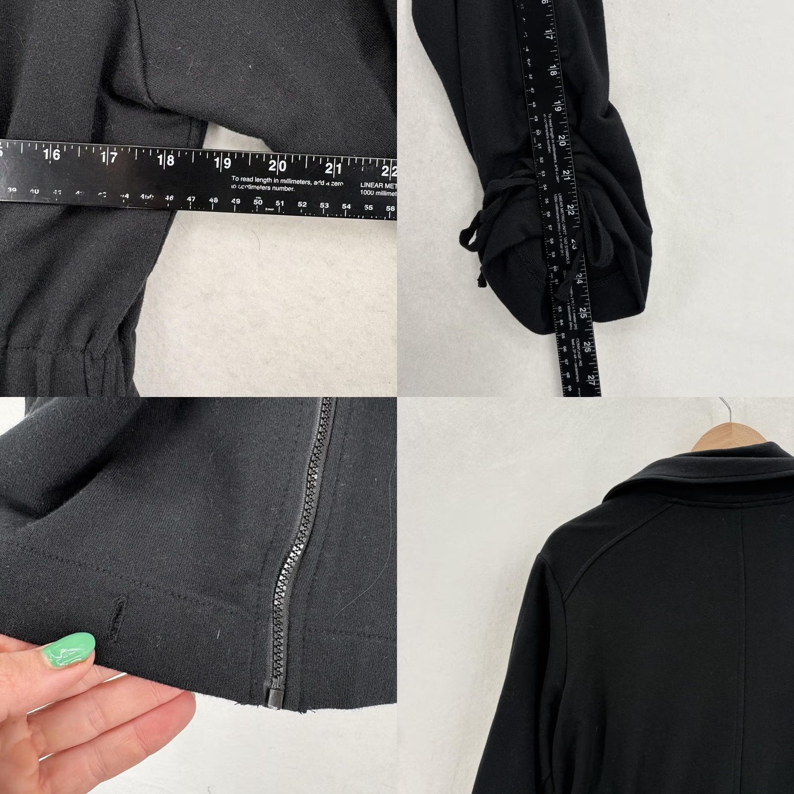 Norma Kamali Norma Kamali Coat Womens Medium Black French Terry Zip Elastic Waist Pockets Size M / US 6-8 / IT 42-44 - 8 Thumbnail