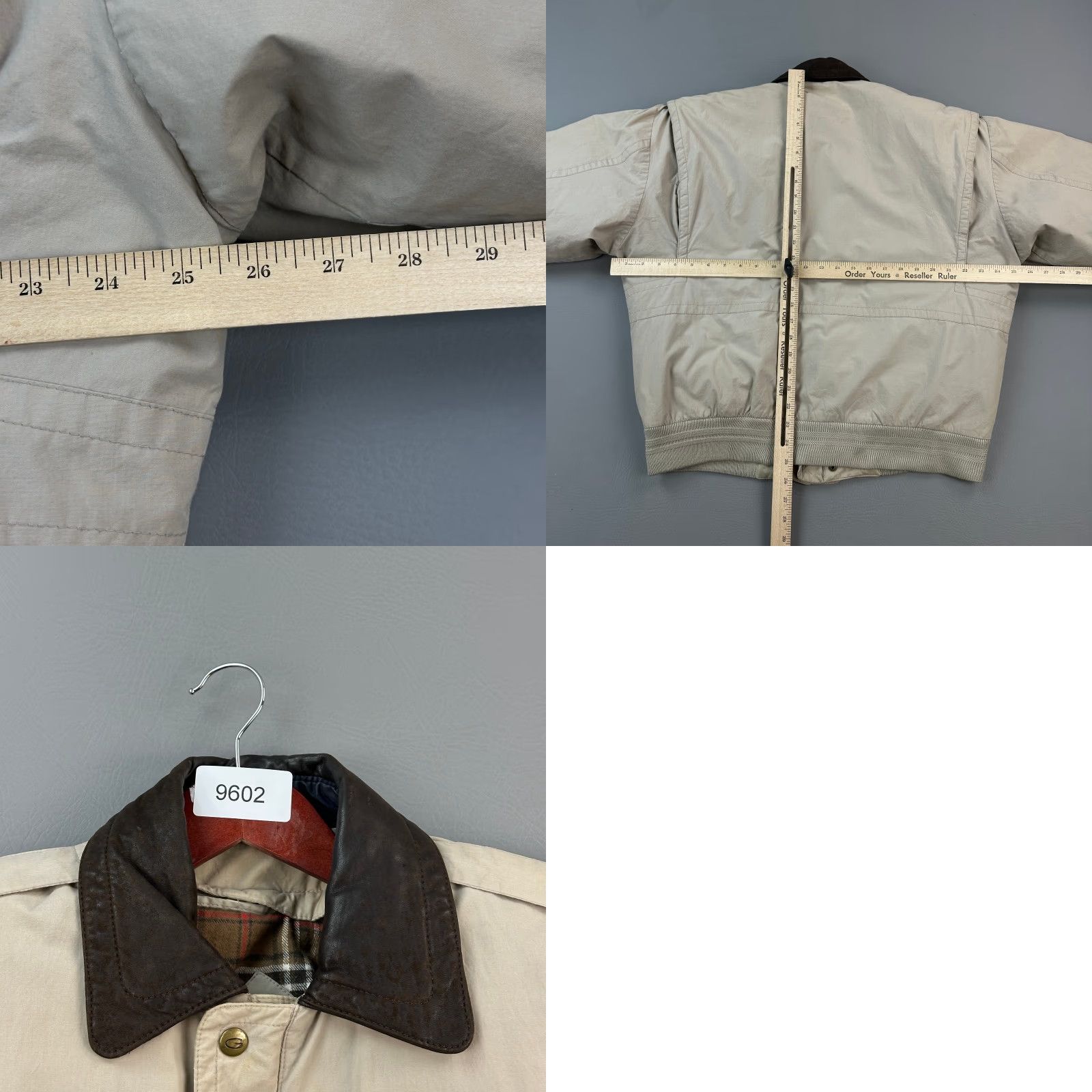 Gant VINTAGE Gant Jacket Mens Medium Beige Flannel Down Liner Leather Collar Bomber Jacket Size US M / EU 48-50 / 2 - 10 Thumbnail