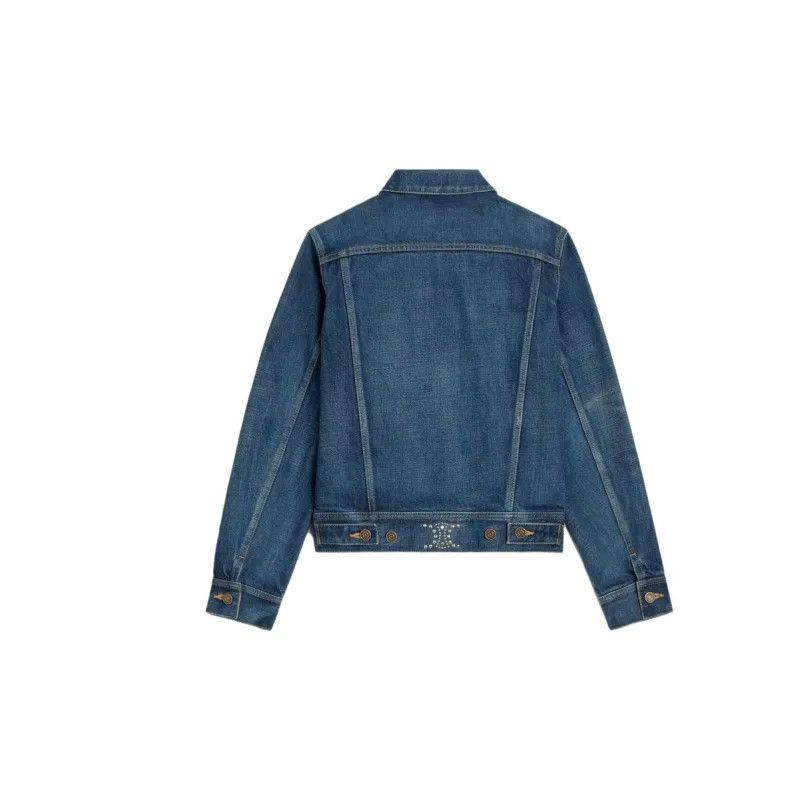 Celine o1w1db10125 2Q700107P Trucker Denim Jacket in Blue Size XS / US 0-2 / IT 36-38 - 2 Thumbnail