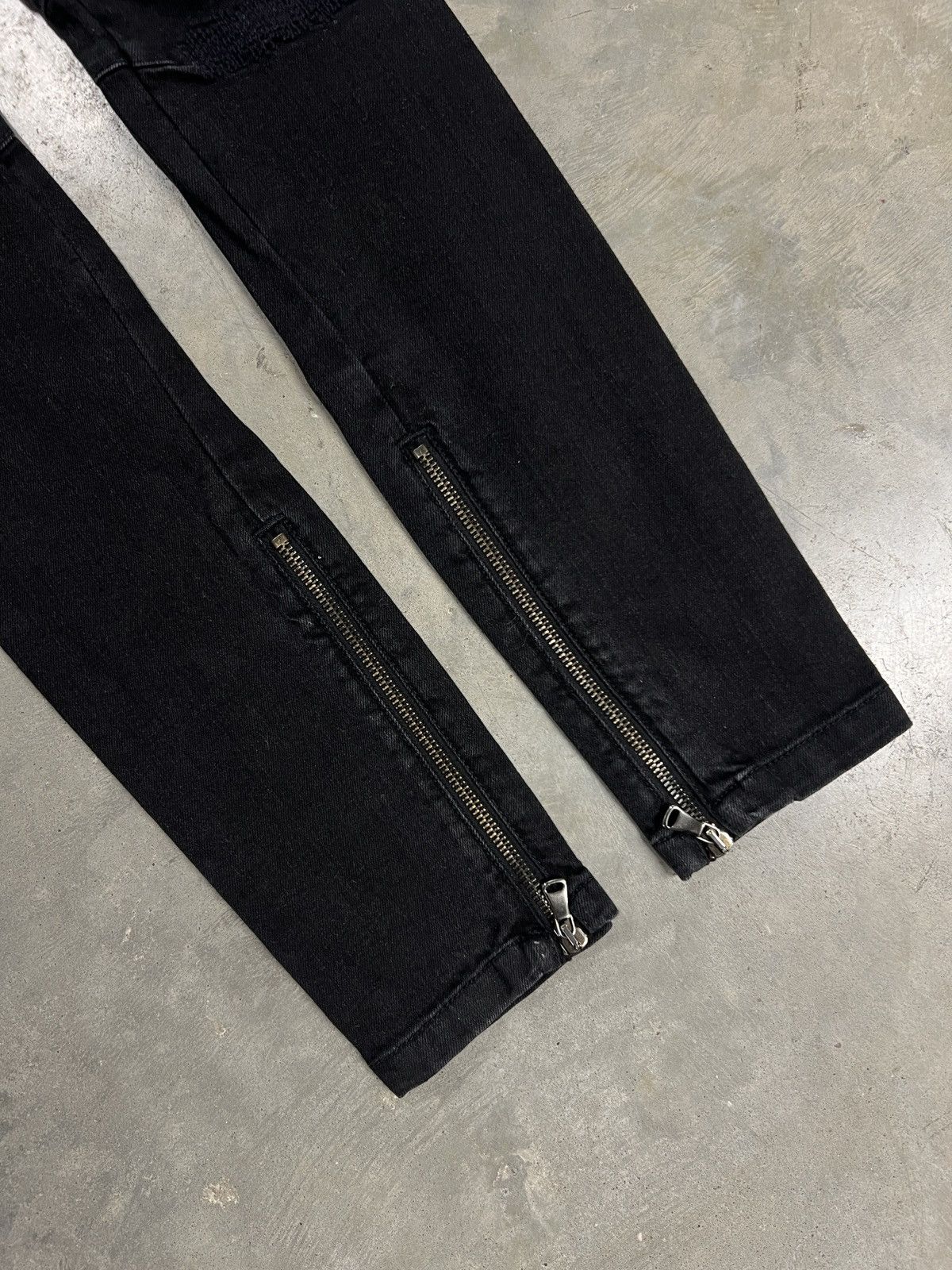 Balmain Women’s Balmain Bike Jeans Black Washed Distressed Pants Size 24" / US 00 / IT 34 - 2 Thumbnail