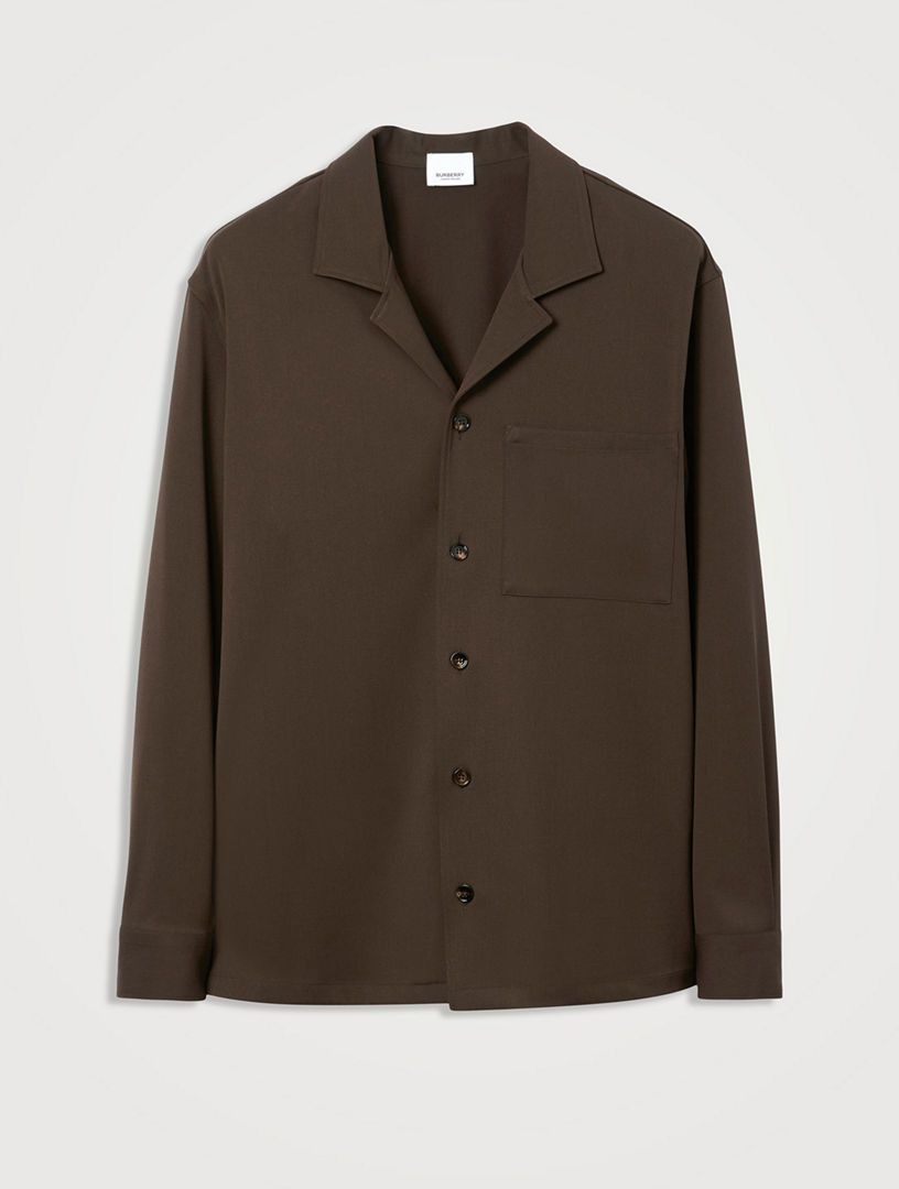 Burberry o1w1db10824 Wool Shirt in Dark Umber Size US S / EU 44-46 / 1 - 1 Thumbnail