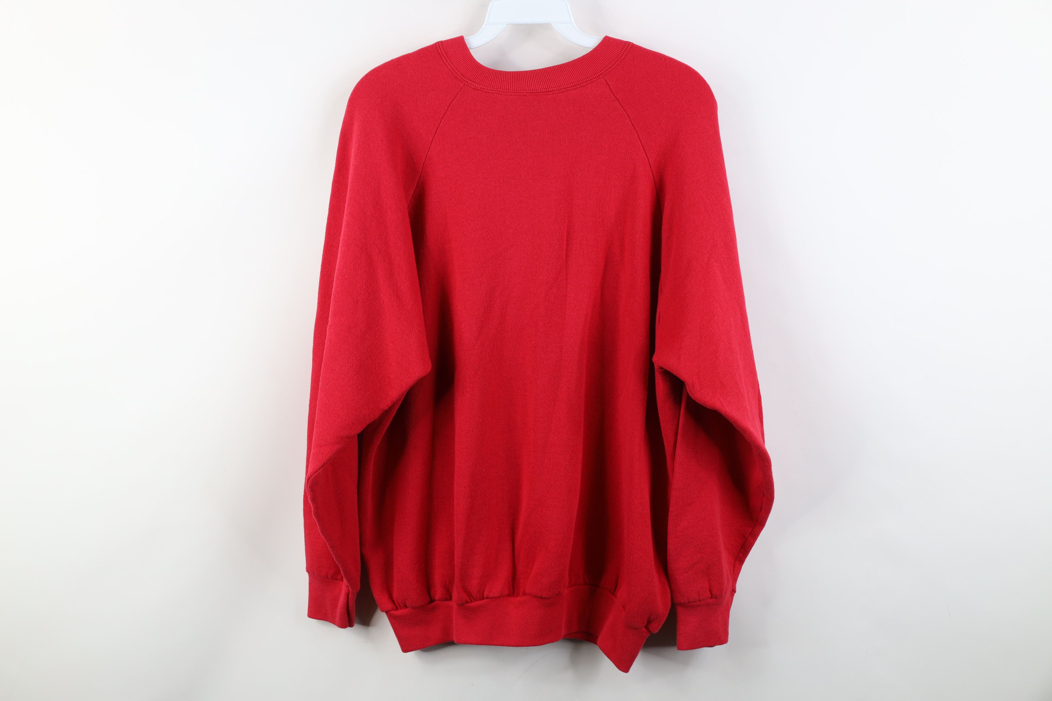 Vintage Vintage 90s Streetwear Faded Blank Crewneck Sweatshirt Red Size XL / US 12-14 / IT 48-50 - 8 Thumbnail