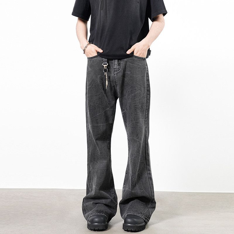 Japanese Brand Retro loose wide leg casual micro flared jeans Size US 32 / EU 48 - 4 Thumbnail