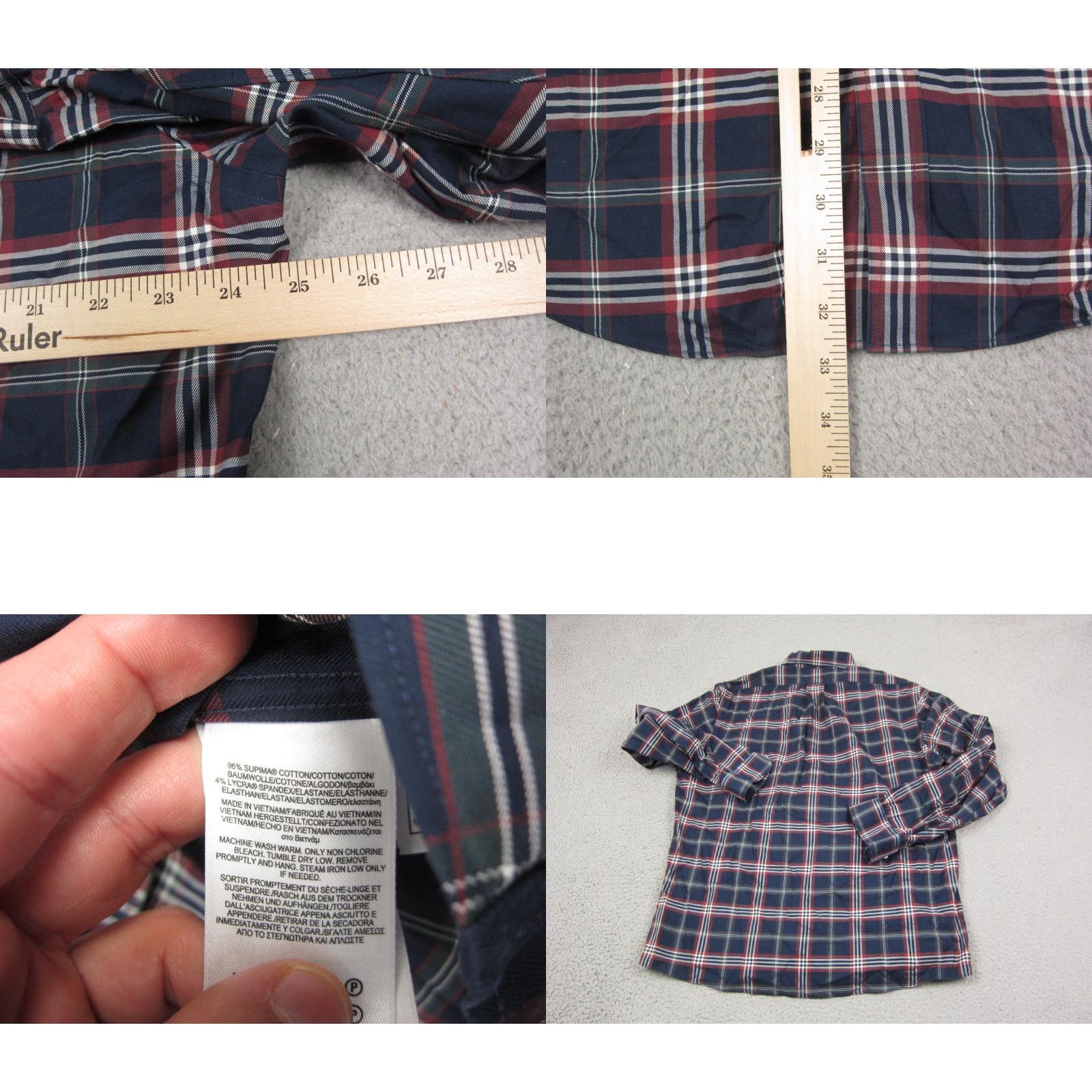 Brooks Brothers Brooks Brothers Shirt XL Adult Blue Check Supima Cotton Stretch Button-Up Long Sleeve Collared Non-Iron Regular Mens Size US XL / EU 56 / 4 - 8 Thumbnail
