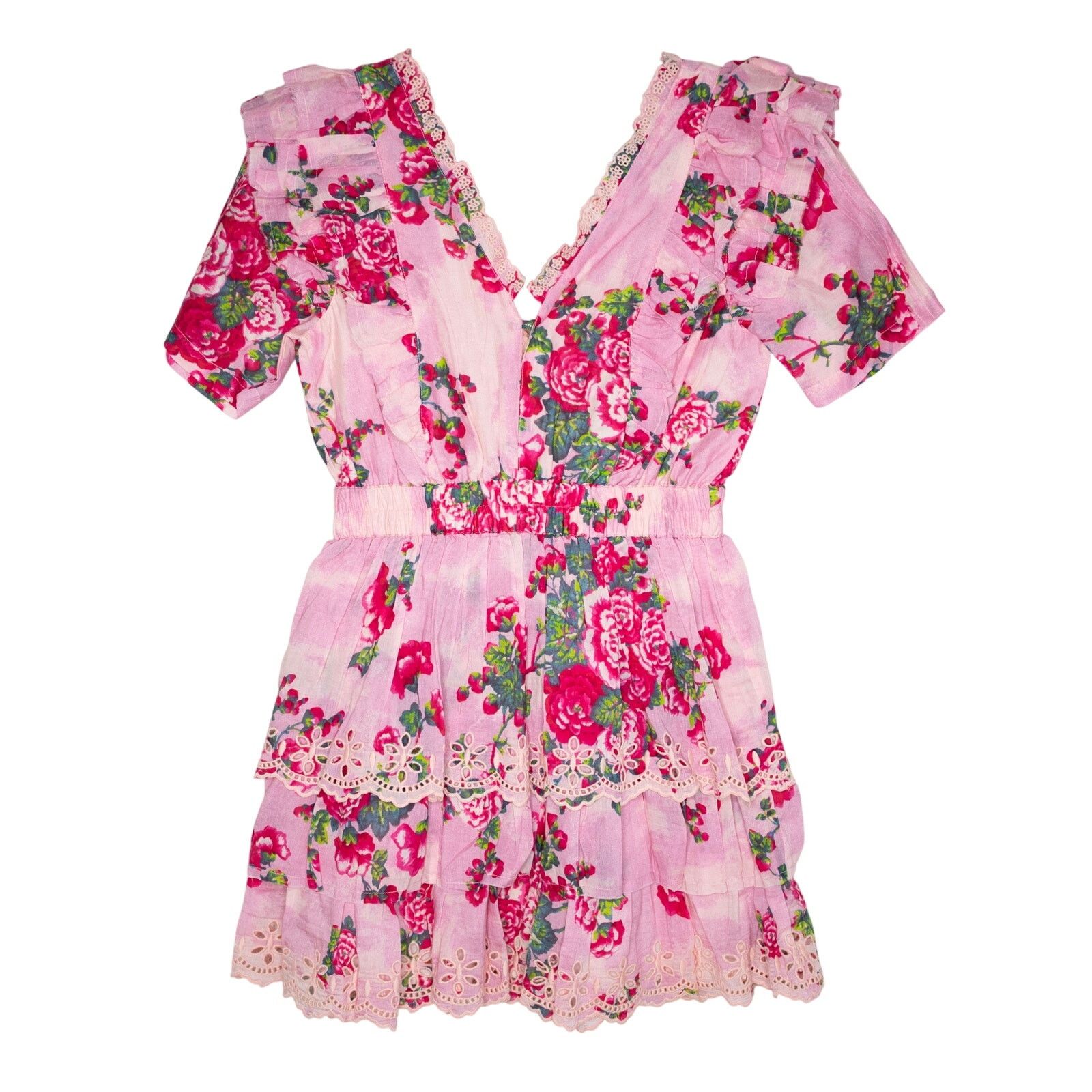 LoveShackFancy LoveShackFancy Aldina Mini Dress Pink Desert Size XS / US 0-2 / IT 36-38 - 3 Thumbnail