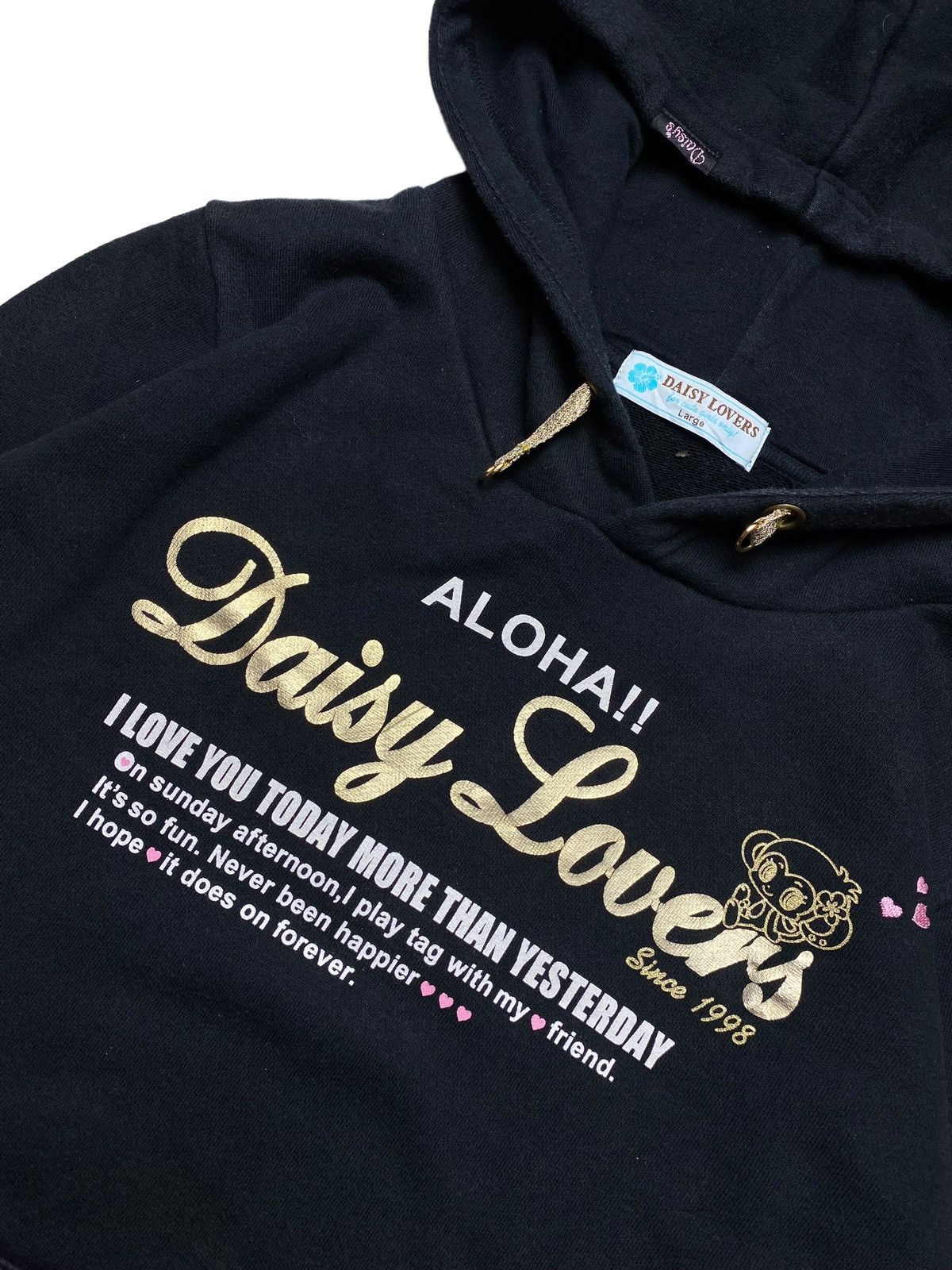 Japanese Brand 2000s Daisy Lovers - Poem Hoodie Size L / US 10 / IT 46 - 2 Thumbnail