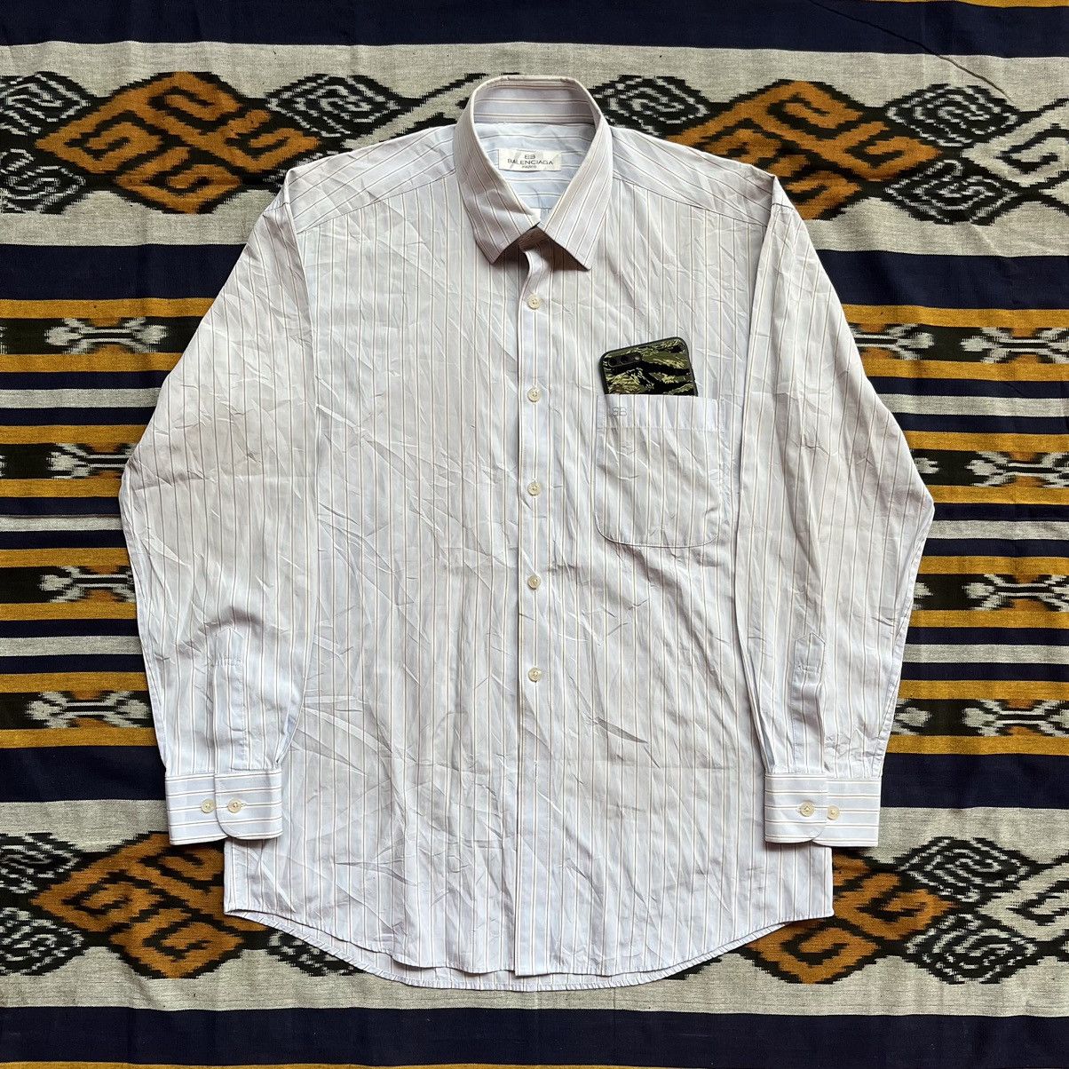 Balenciaga Balenciaga Button Up Stripe Shirt Size US L / EU 52-54 / 3 - 1 Thumbnail
