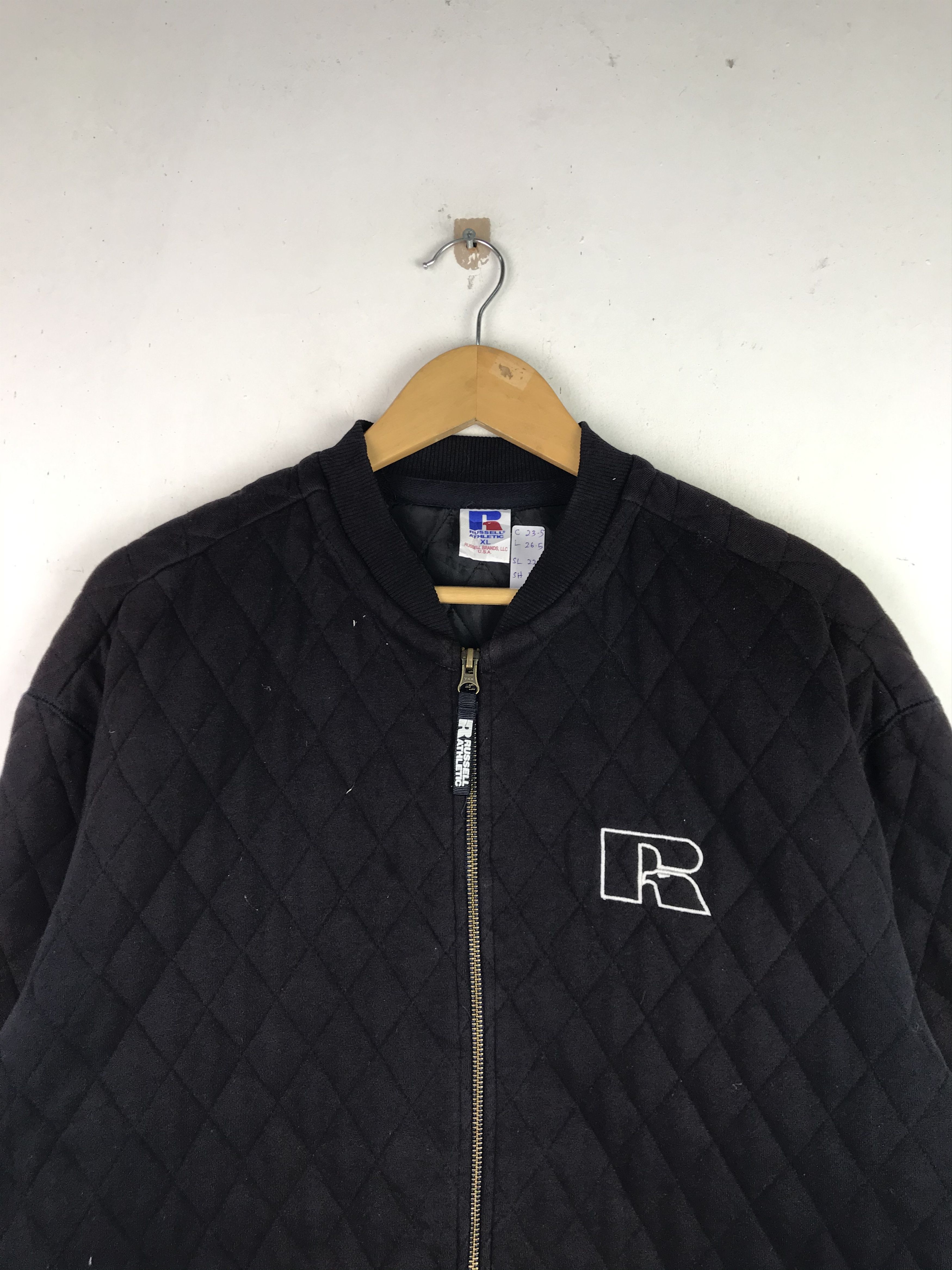 Russell Athletic Vintage Sunfaded Russell Athletic Full Zipper Bomber Jacket Size US XL / EU 56 / 4 - 3 Thumbnail