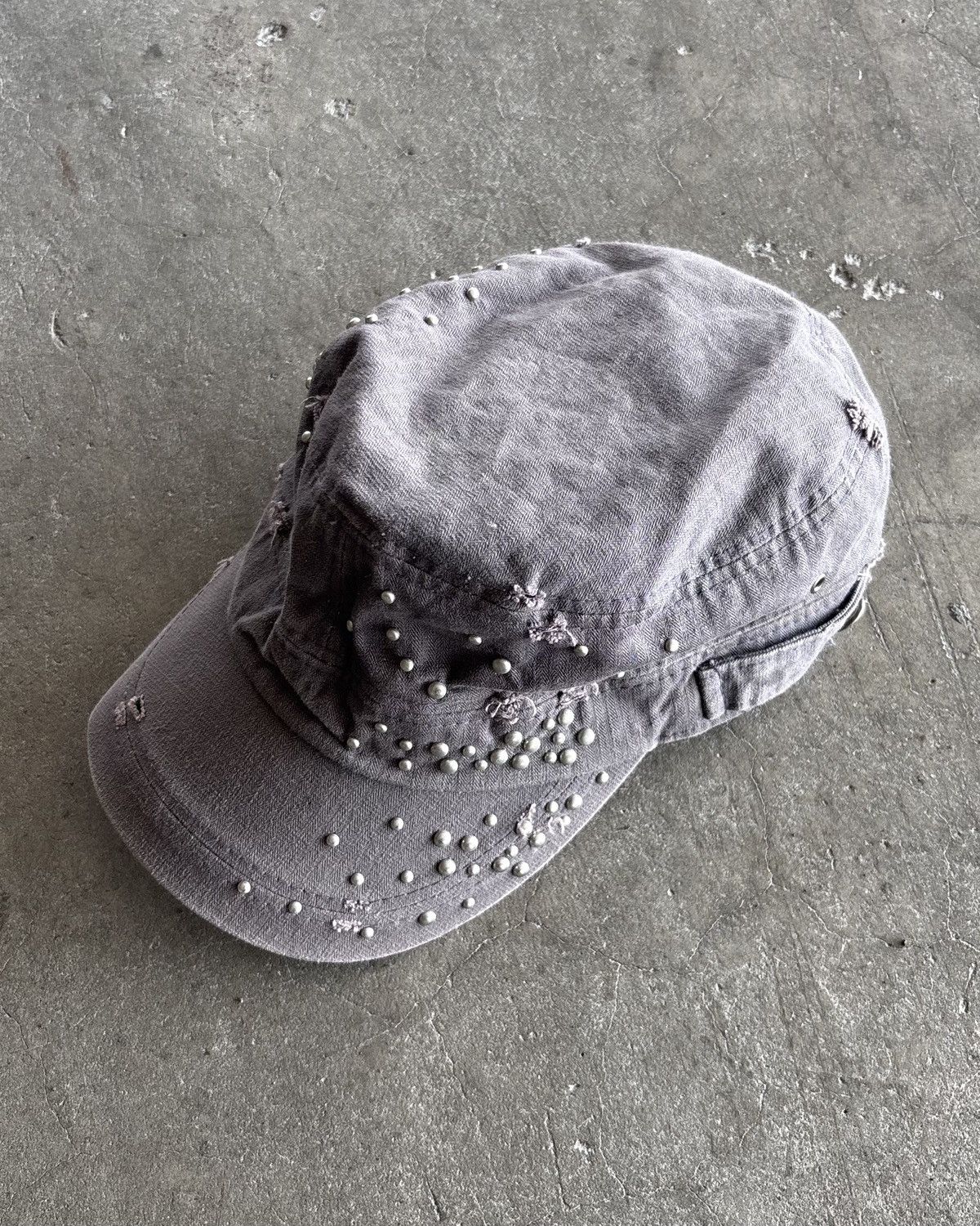 If Six Was Nine Vintage Studed Cadet Hats Distressed Faded Brown Size ONE SIZE - 2 Thumbnail