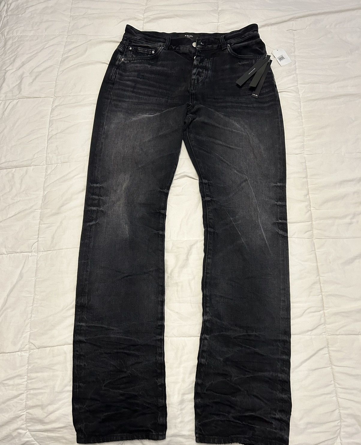 image of Amiri Stacked Denim Faded Black, Men's (Size 30)