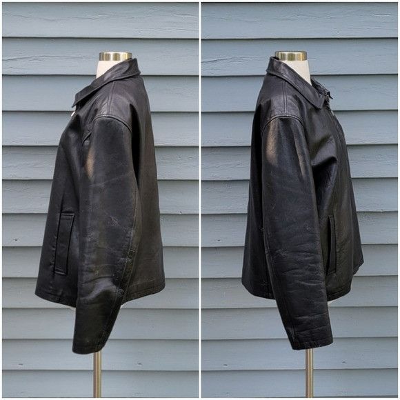 Wilsons Leather Vintage 90s y2k Wilsons M. Julian Black Leather Moto Motorcy Size US L / EU 52-54 / 3 - 2 Thumbnail