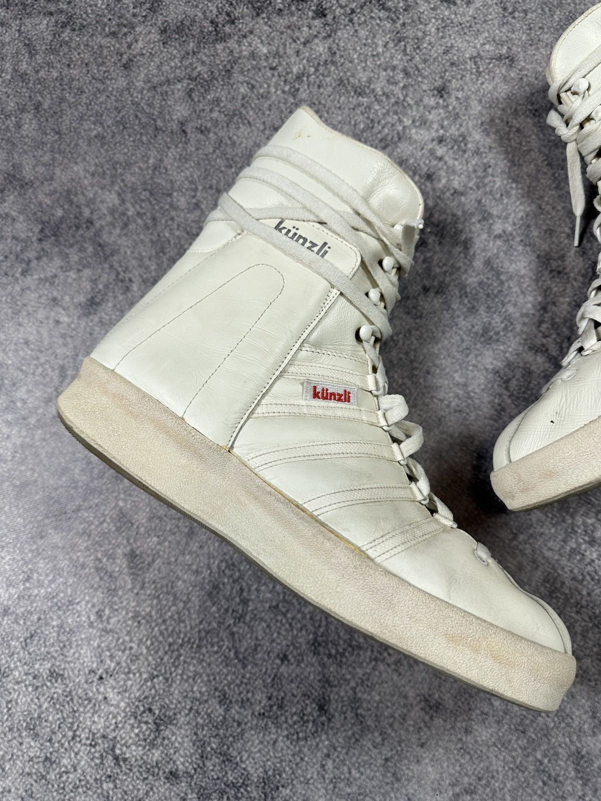 Leather Y2K Vintage Casual White Leather High Sneakers Boots 43 Alt Size US 10 / EU 43 - 3 Thumbnail