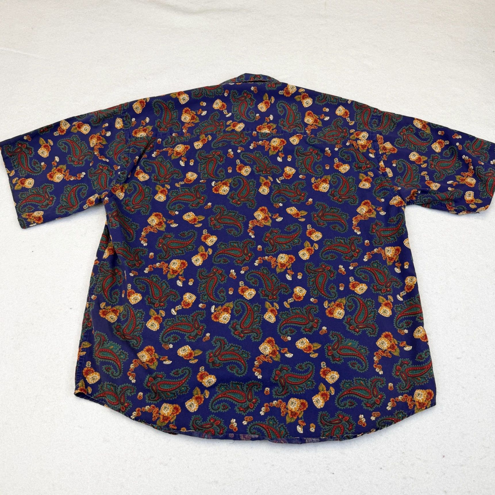 Architect VINTAGE Architect Shirt Mens Large Blue Paisley Floral Short Sleeve Button Up Cotton Size US L / EU 52-54 / 3 - 5 Thumbnail