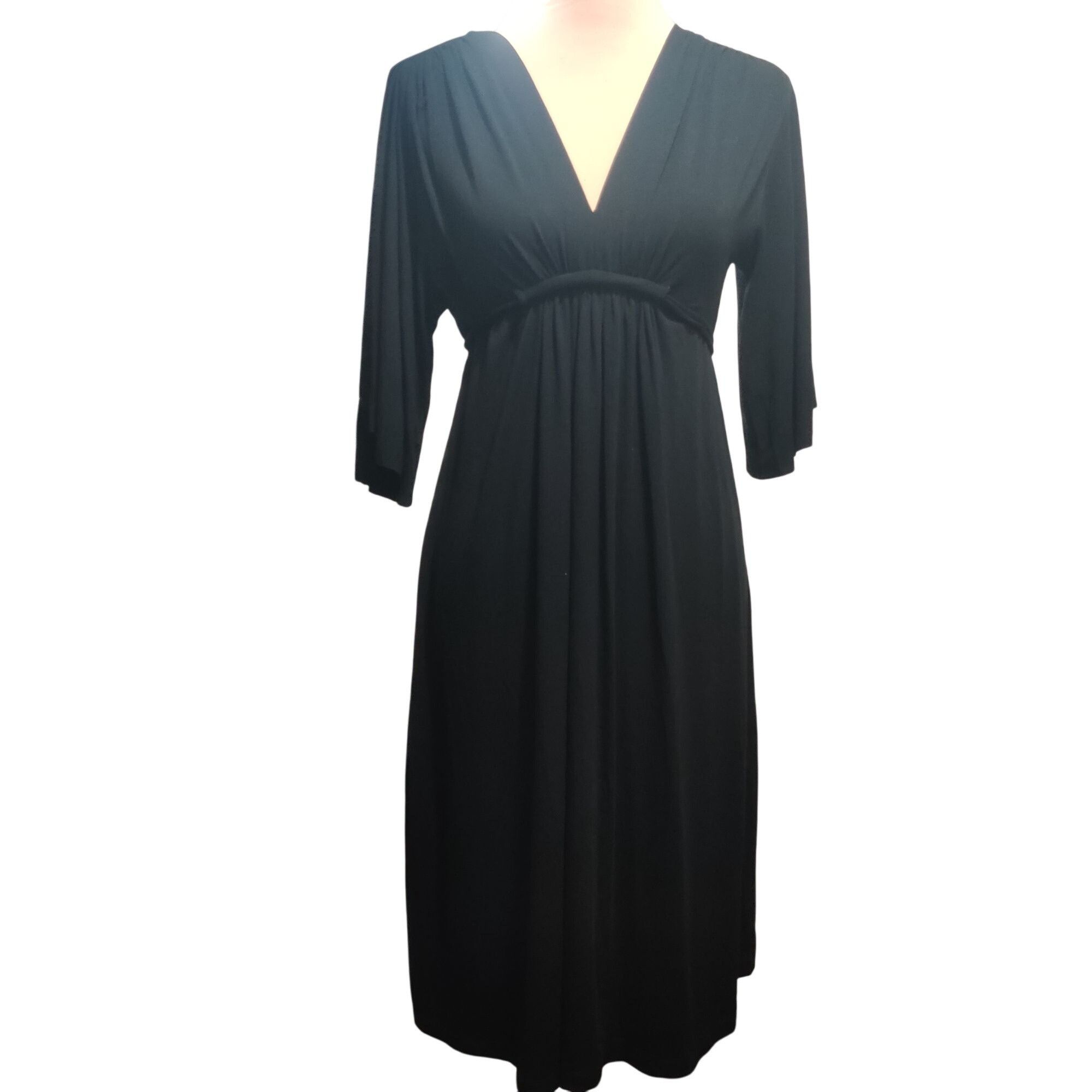 Other Olian XS Black V-Neck Maternity Dress Empire Tie Waist Knit Size XS / US 0-2 / IT 36-38 - 1 Thumbnail