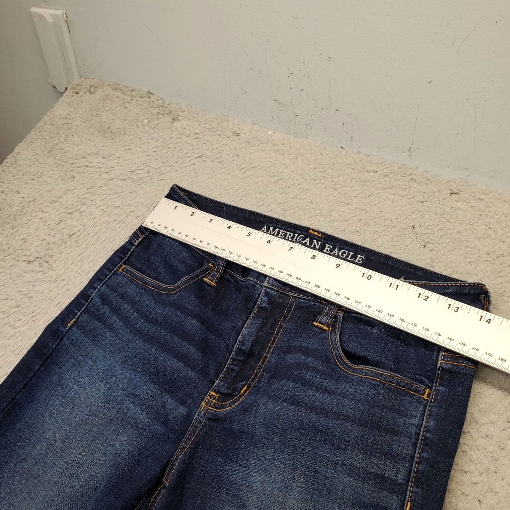 American Eagle Outfitters American Eagle Outfitters Womens Size 4 Navy Denim Jegging Jeans Slim Skinny Leg 32.25 Inseam Size 27" / US 4 / IT 40 - 4 Thumbnail