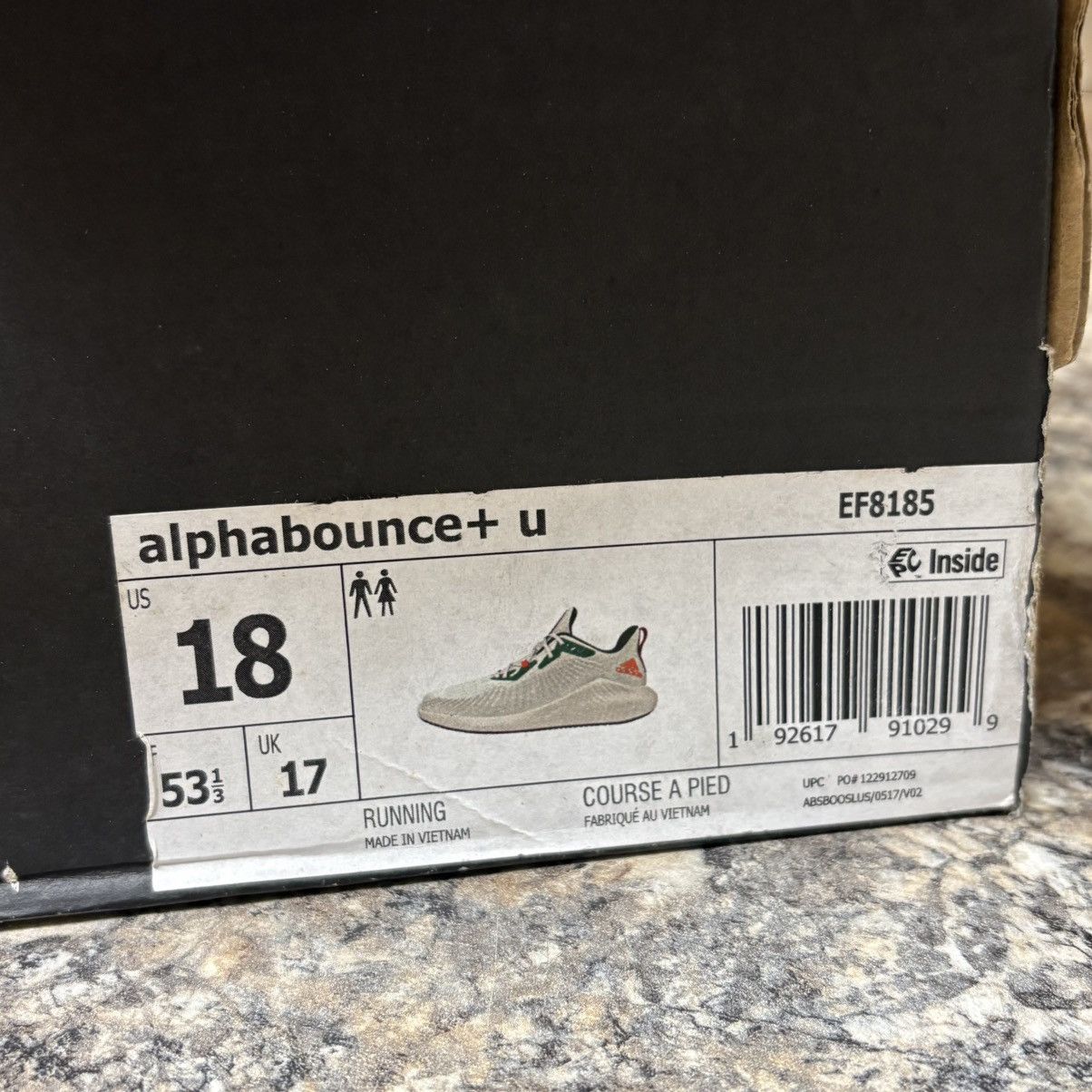 Adidas Adidas AlphaBounce+ U University of Miami Hurricanes Size 18 Size US 15 / EU 48 - 10 Thumbnail