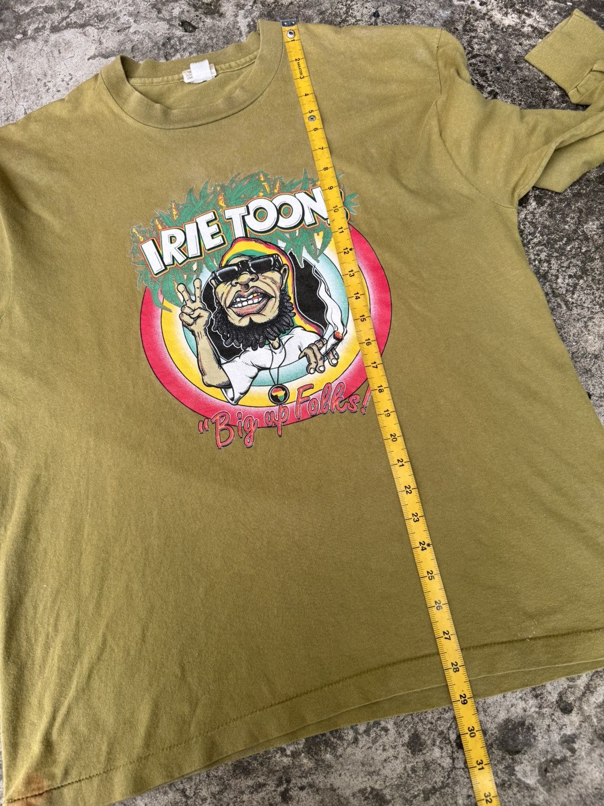 Bob Marley Vintage 90's Irie Toons Big up folks Longsleeve Size US L / EU 52-54 / 3 - 9 Thumbnail