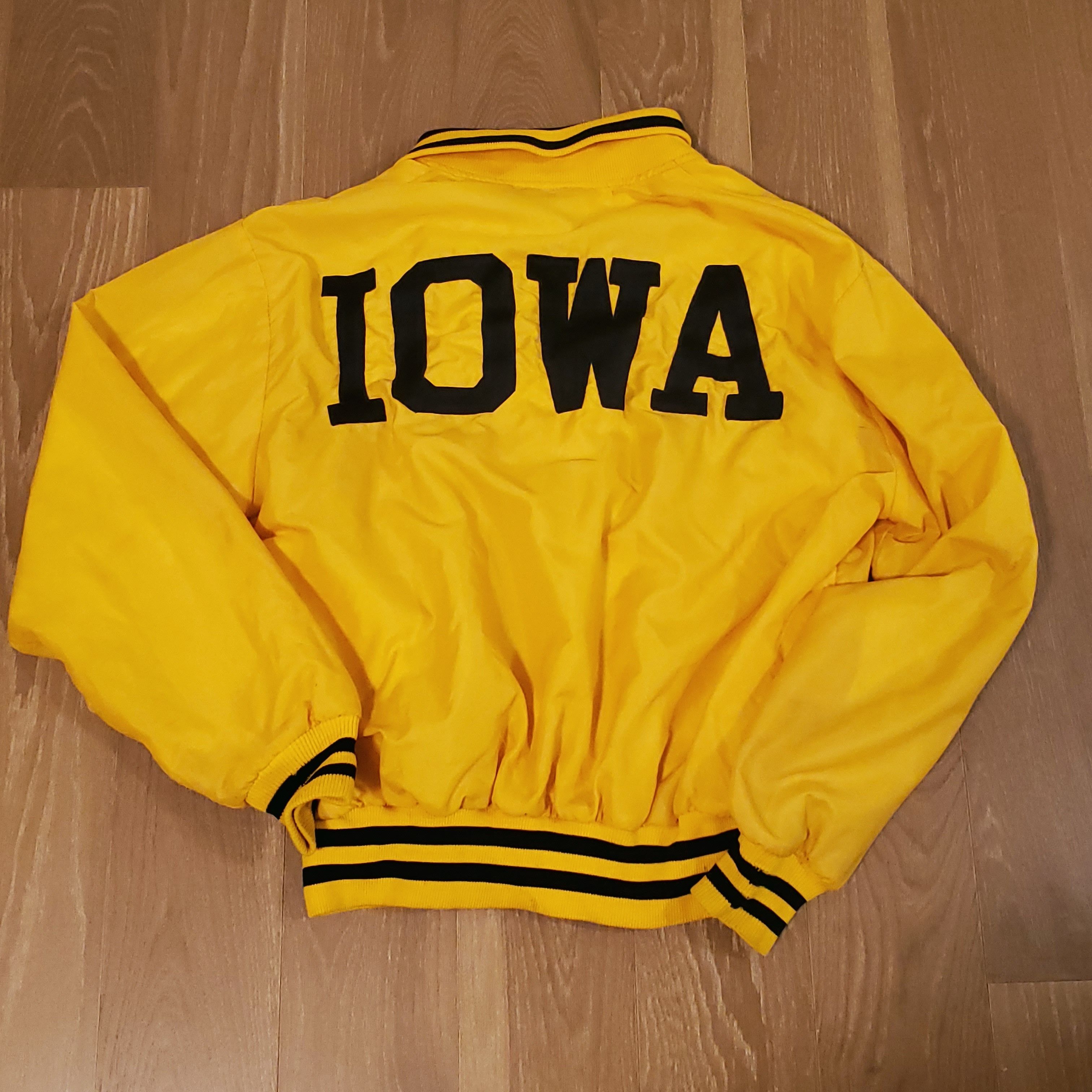 image of Vintage 80's Delong Iowa Hawkeyes Varsity Jacket Large Gold, Men's