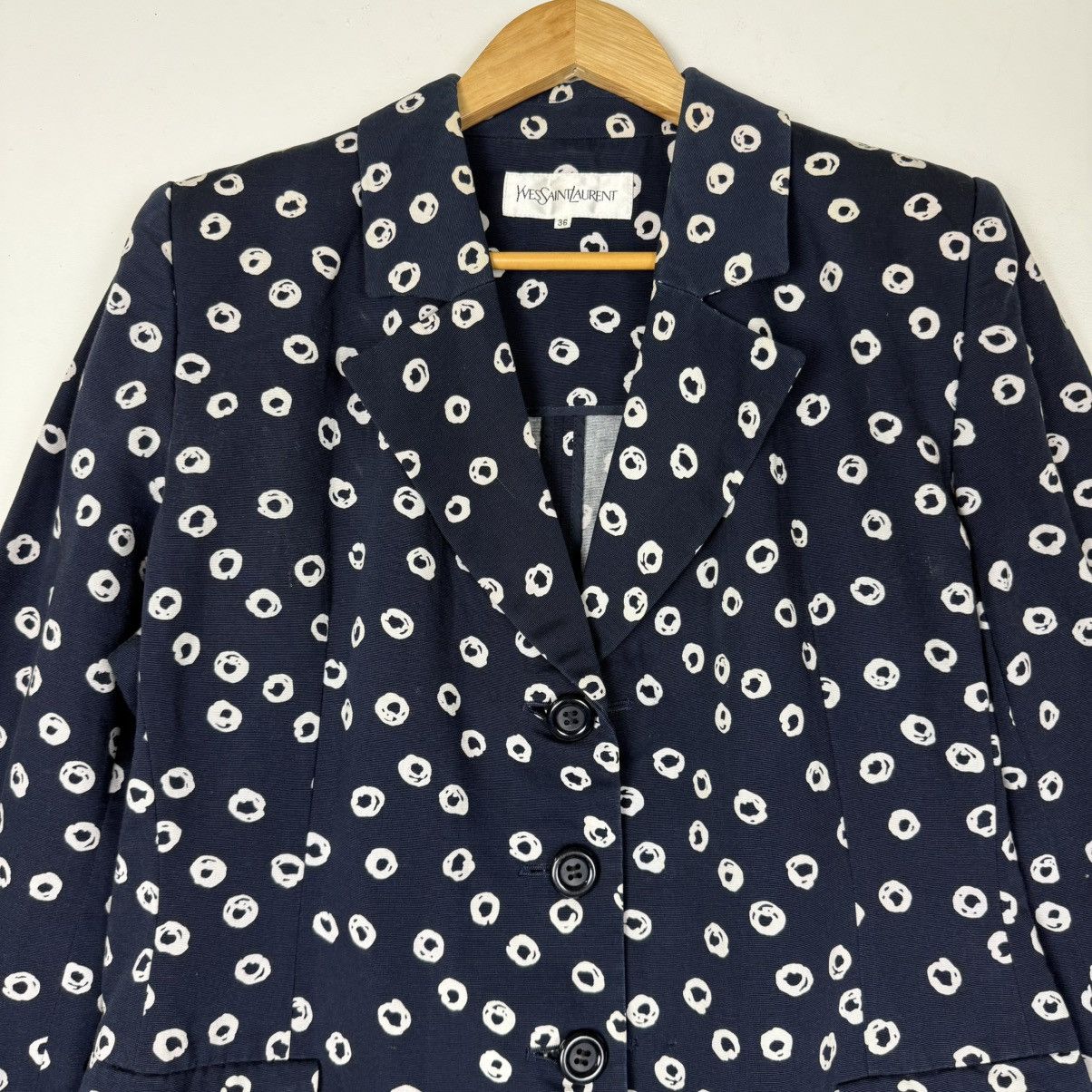 Yves Saint Laurent Yves Saint Laurent Polkadot Coat Size 36R - 4 Thumbnail