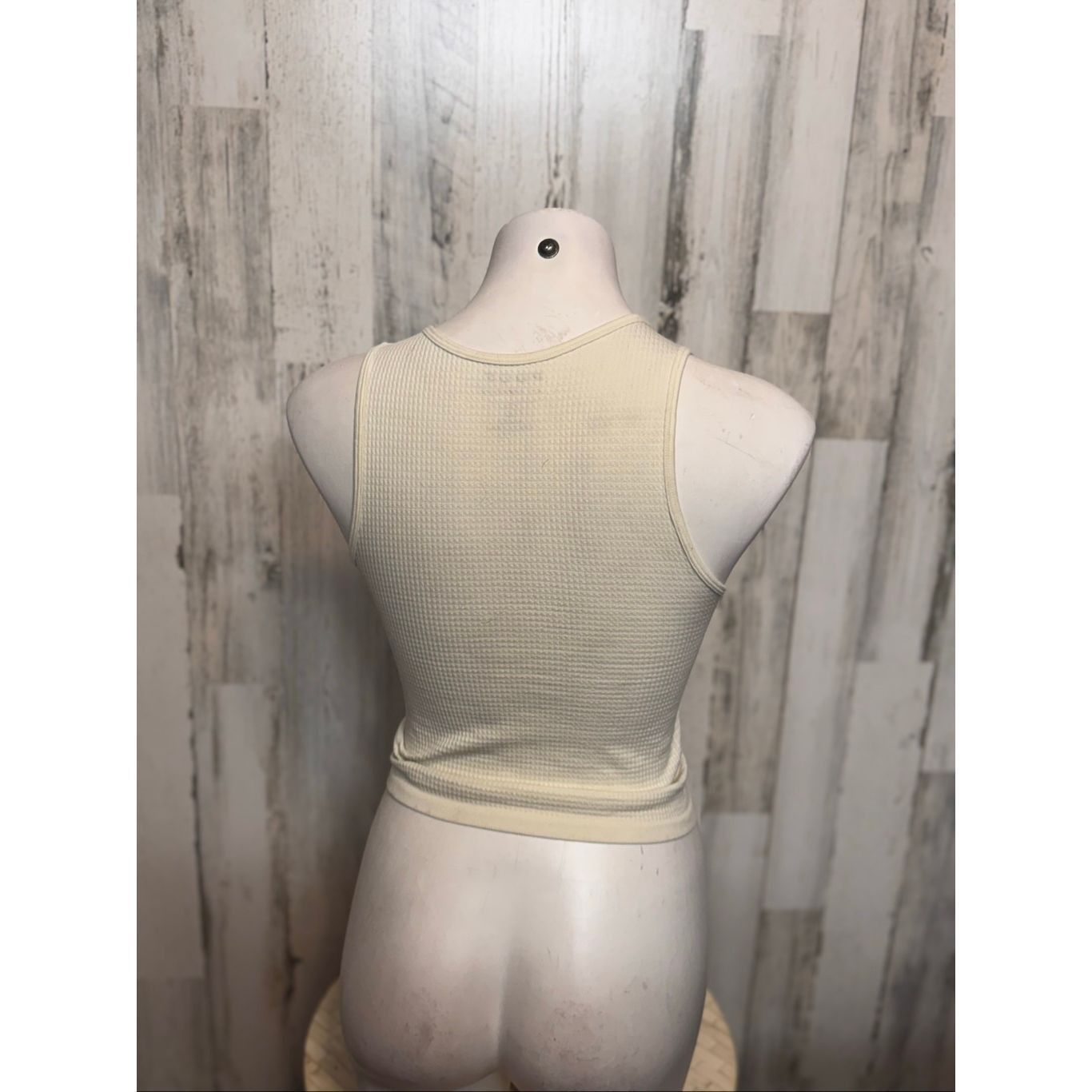 Other Poof New York Ribbed Tank Top | Cream Sleeveless Stretchy Fi Size M / US 6-8 / IT 42-44 - 5 Thumbnail