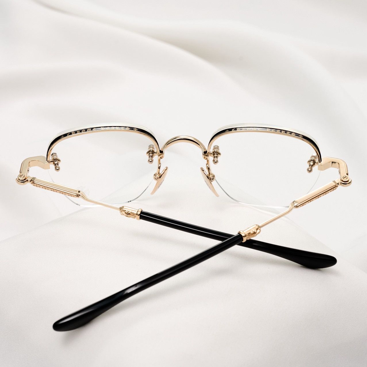 Chrome Hearts CHROME HEARTS FROSTED GOLD PLATED - BLACK GLASSES Size ONE SIZE - 7 Thumbnail
