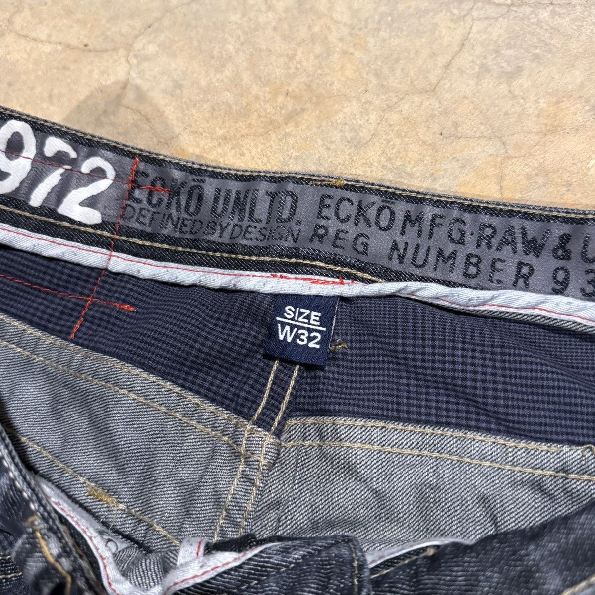 Ecko Unltd. Vintage 2000s Ecko Unltd Faded Embroidered Jeans ERD Grunge Size US 34 / EU 50 - 9 Thumbnail