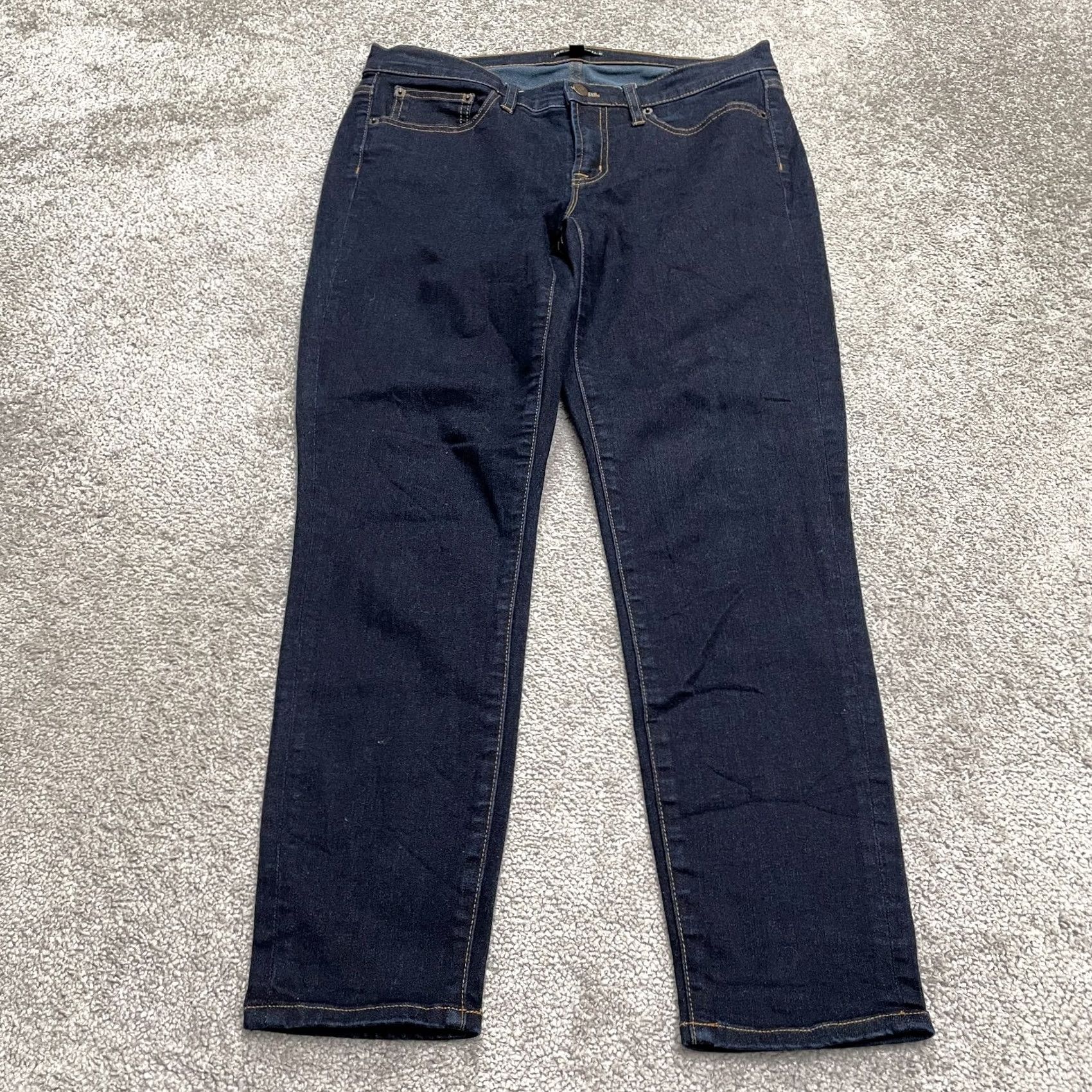 J.Crew J.Crew Mercantile Mid Rise Denim Jeans Womens W29 L28 Dark Wash Blue Straight City Preppy Mens Womens Size 29" - 2 Thumbnail