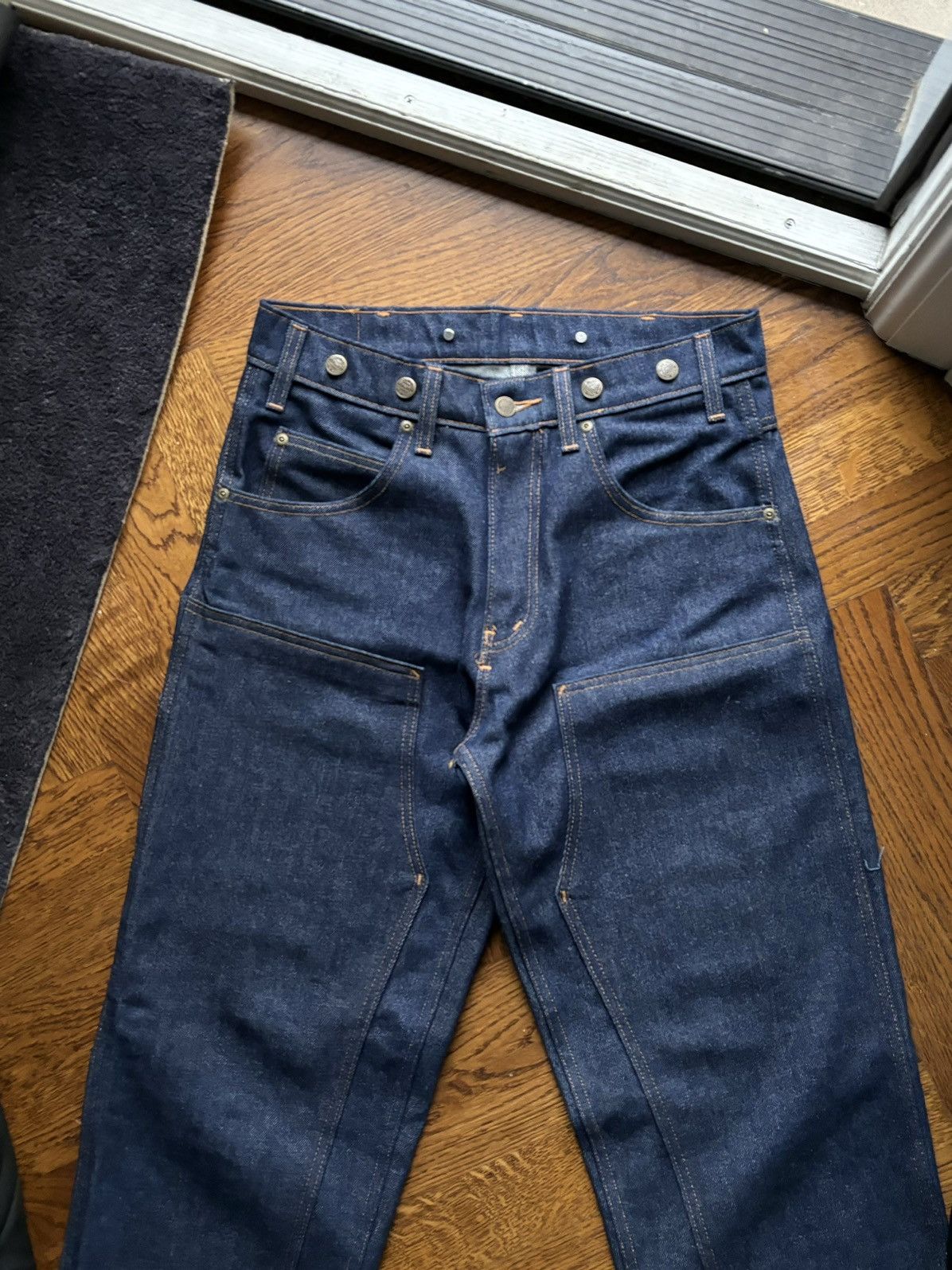 Carhartt × Vintage 1990s PRSN Blue Double Knees Vintage Prison Work Jeans Heavy Size US 32 / EU 48 - 4 Thumbnail