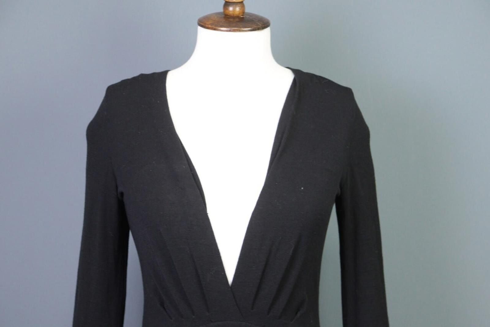 Dsquared2 Dsquared 2 Black Wool A-Line Style V-Neck Dress Size XS Size XS / US 0-2 / IT 36-38 - 2 Thumbnail